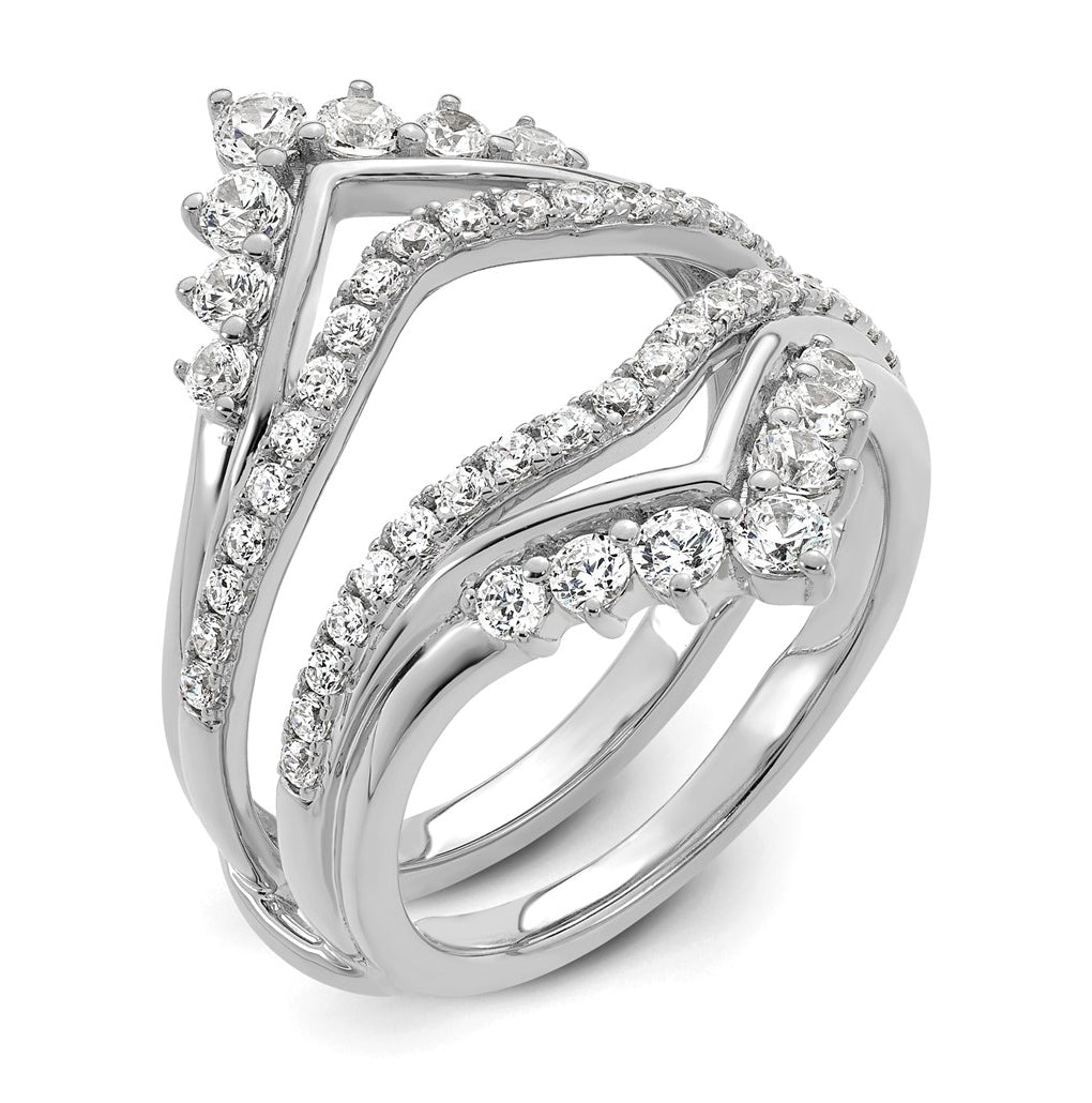 14k White Gold 1 carat Lab Grown Diamond VS/SI+ G+ Complete Ring Guard