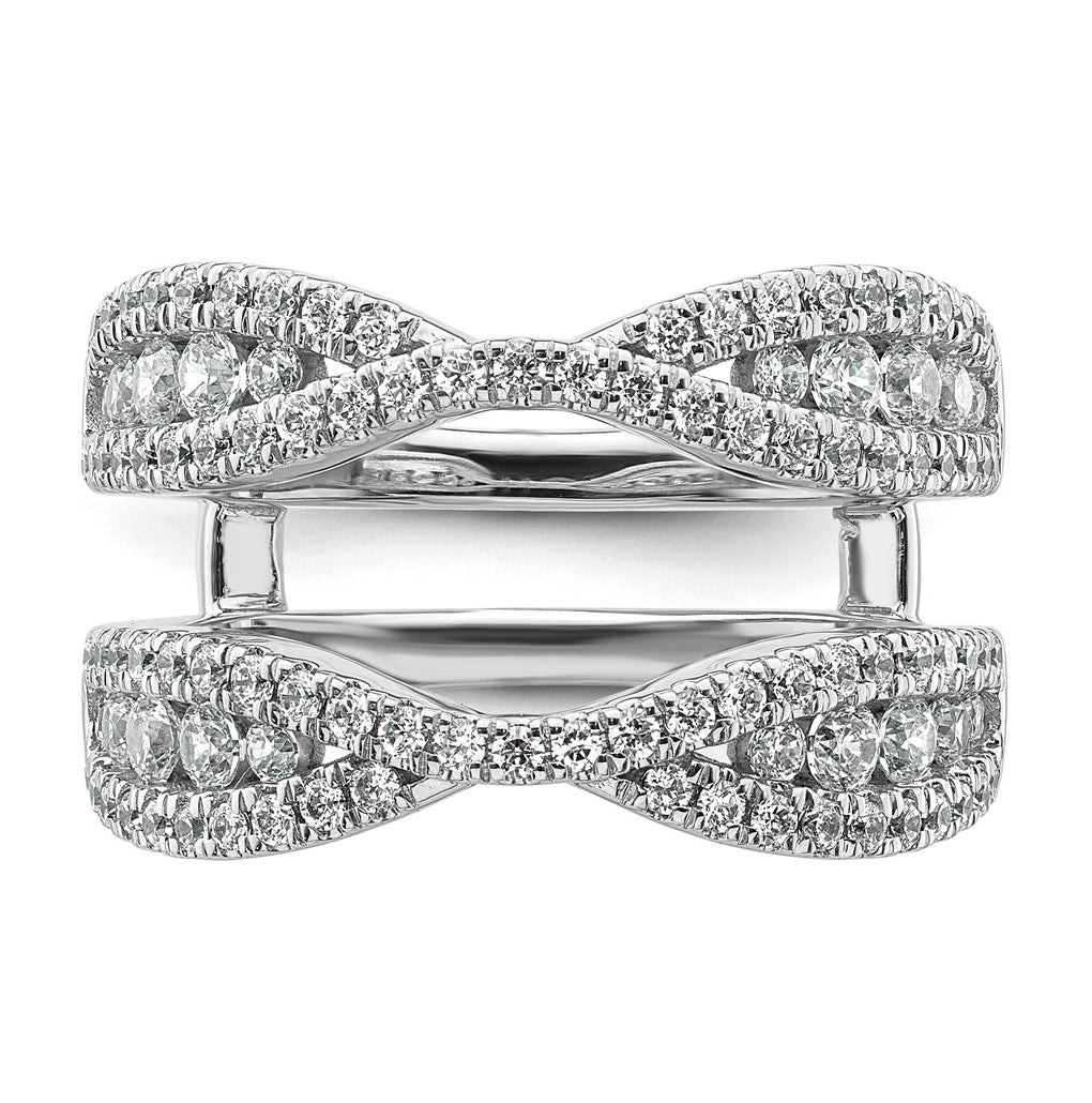14k White Gold 1 1/6 carat Lab Grown Diamond VS+ F+ Complete Ring Guard