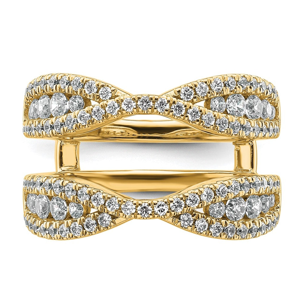 14k Yellow Gold 1 1/6 carat Lab Grown Diamond VS+ F+ Complete Ring Guard