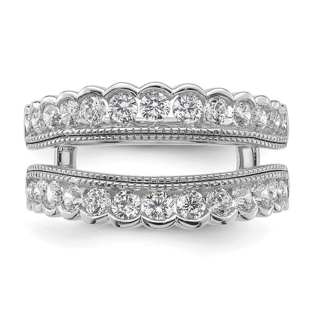 14k White Gold 1 1/5 carat Lab Grown Diamond VS+ F+ Complete Ring Guard