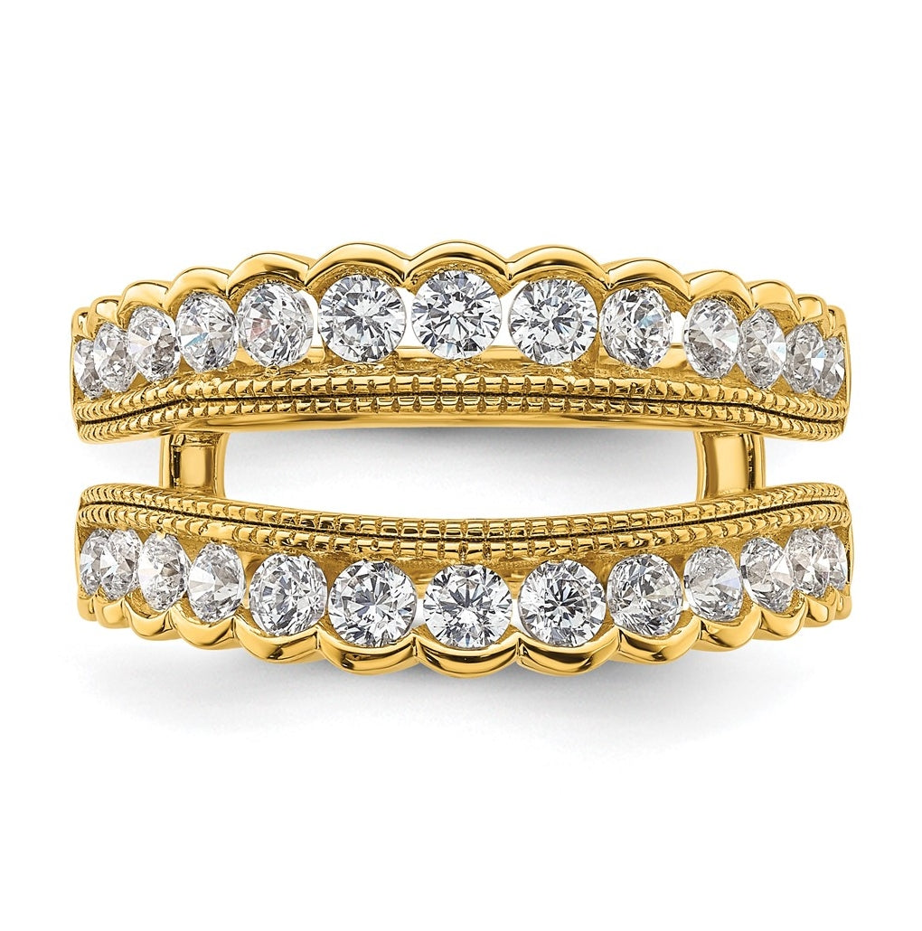 14k Yellow Gold 1 1/5 carat Lab Grown Diamond VS+ F+ Complete Ring Guard