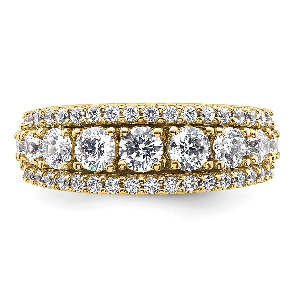 14k Yellow Gold 1 5/8 carat Lab Grown Diamond VS+ F+ Complete Fashion Band