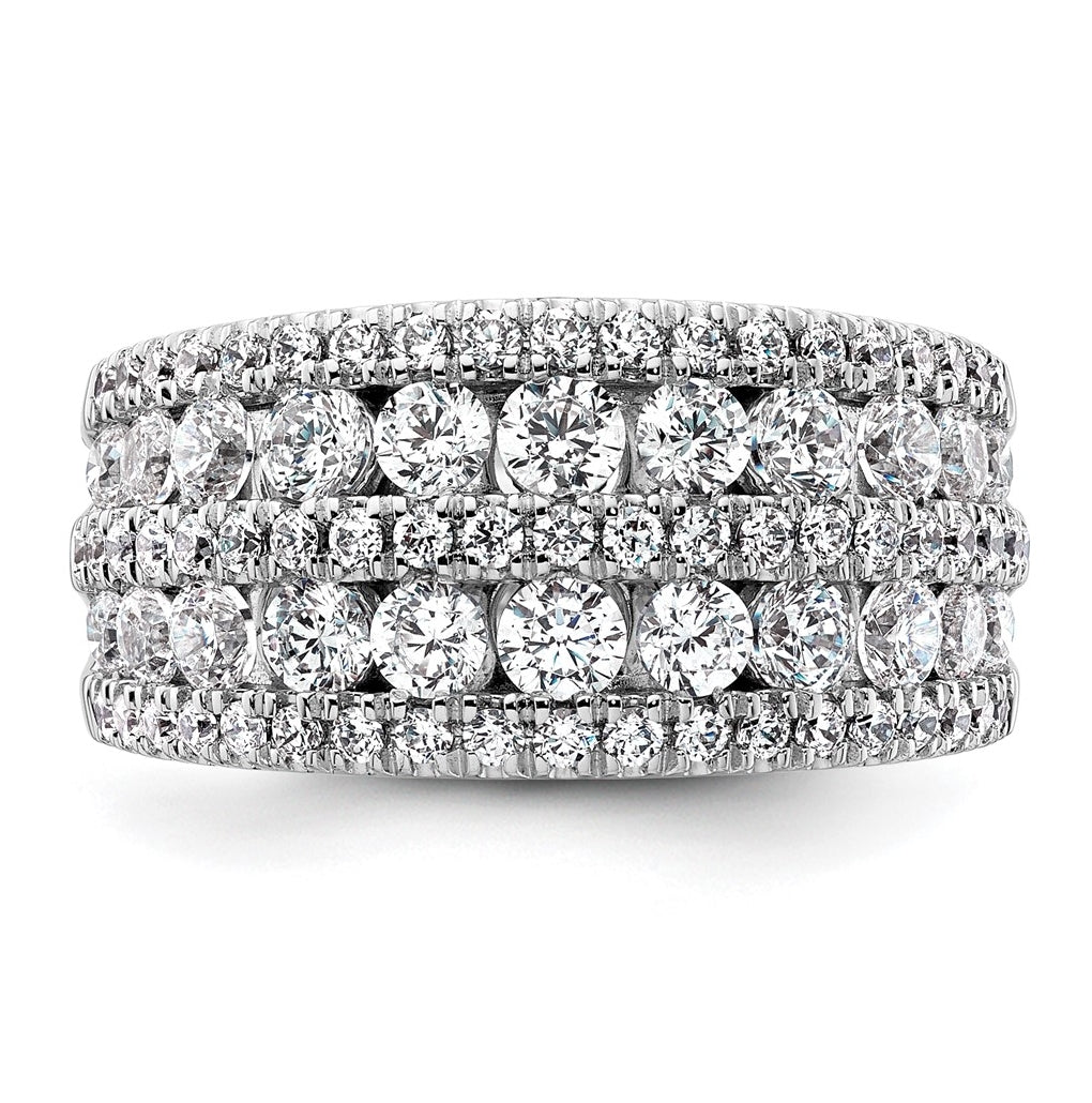14k White Gold 2 1/5 carat Lab Grown Diamond VS+ F+ Complete Fashion Band