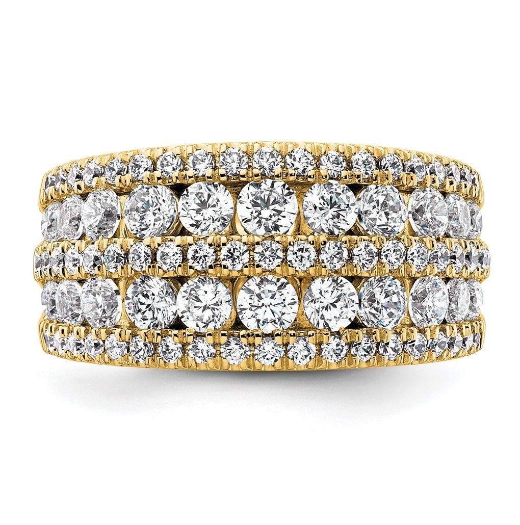 14k Yellow Gold 2 1/5 carat Lab Grown Diamond VS+ F+ Complete Fashion Band