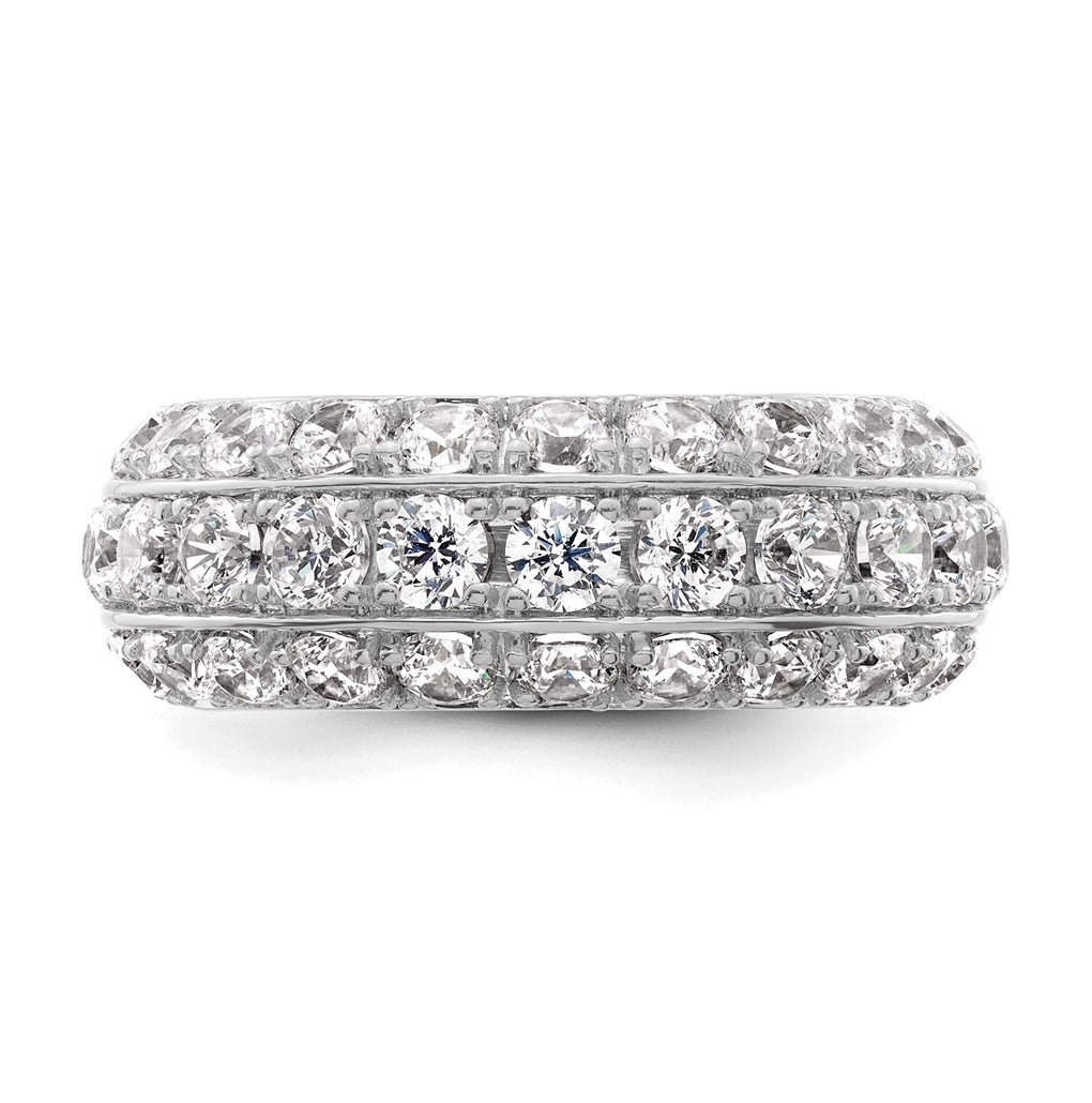 14k White Gold 2 1/2 carat Lab Grown Diamond VS+ F+ Complete Fashion Band