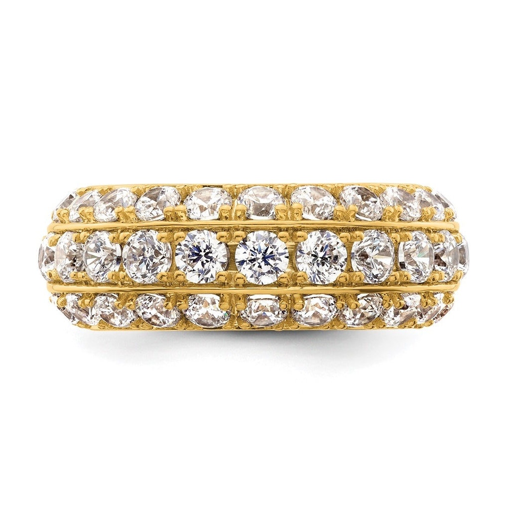 14k Yellow Gold 2 1/2 carat Lab Grown Diamond VS+ F+ Complete Fashion Band