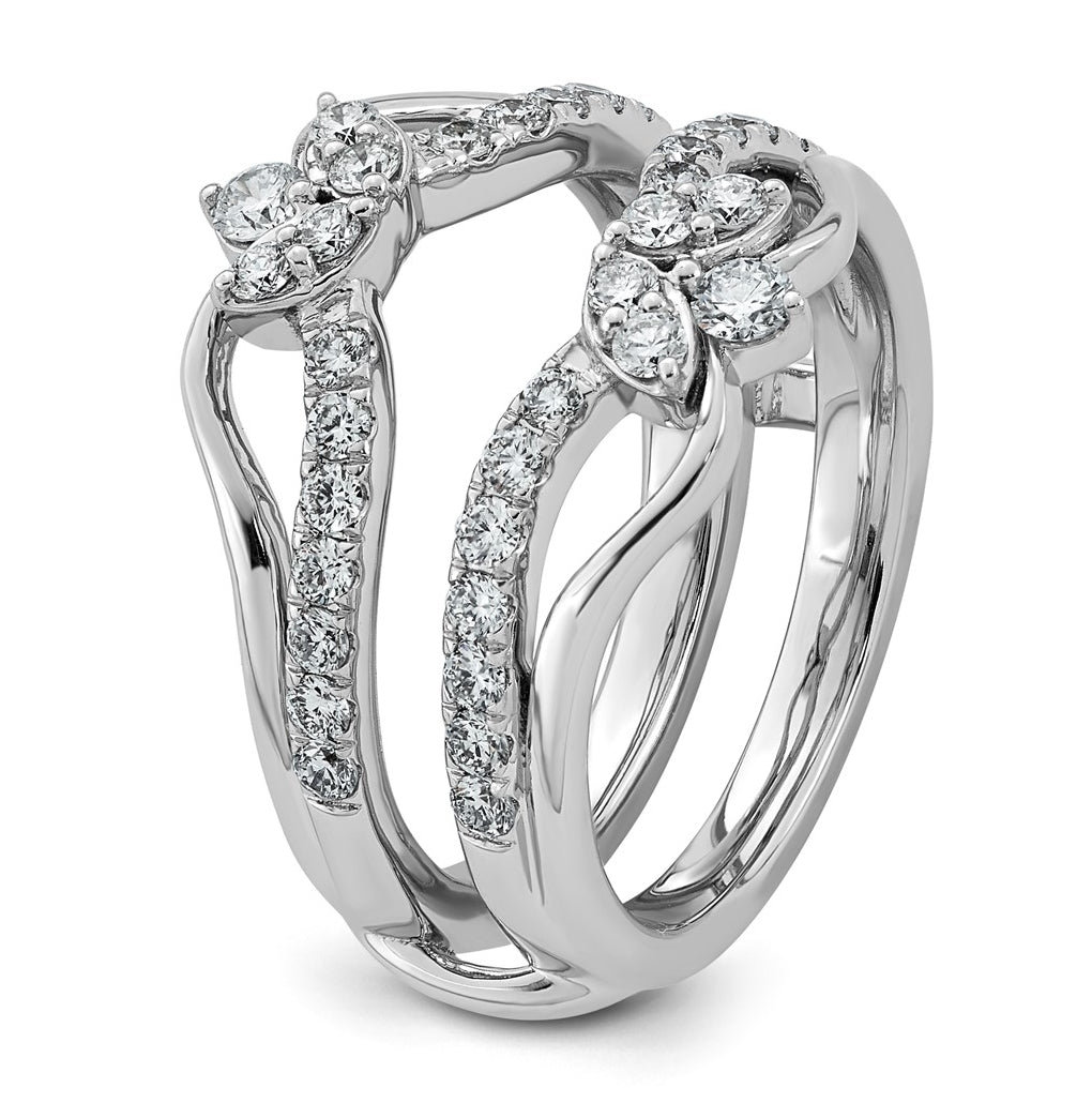 14K White Gold 3/4ct Lab Grown Diamond VS+ F+ Complete Ring Guard