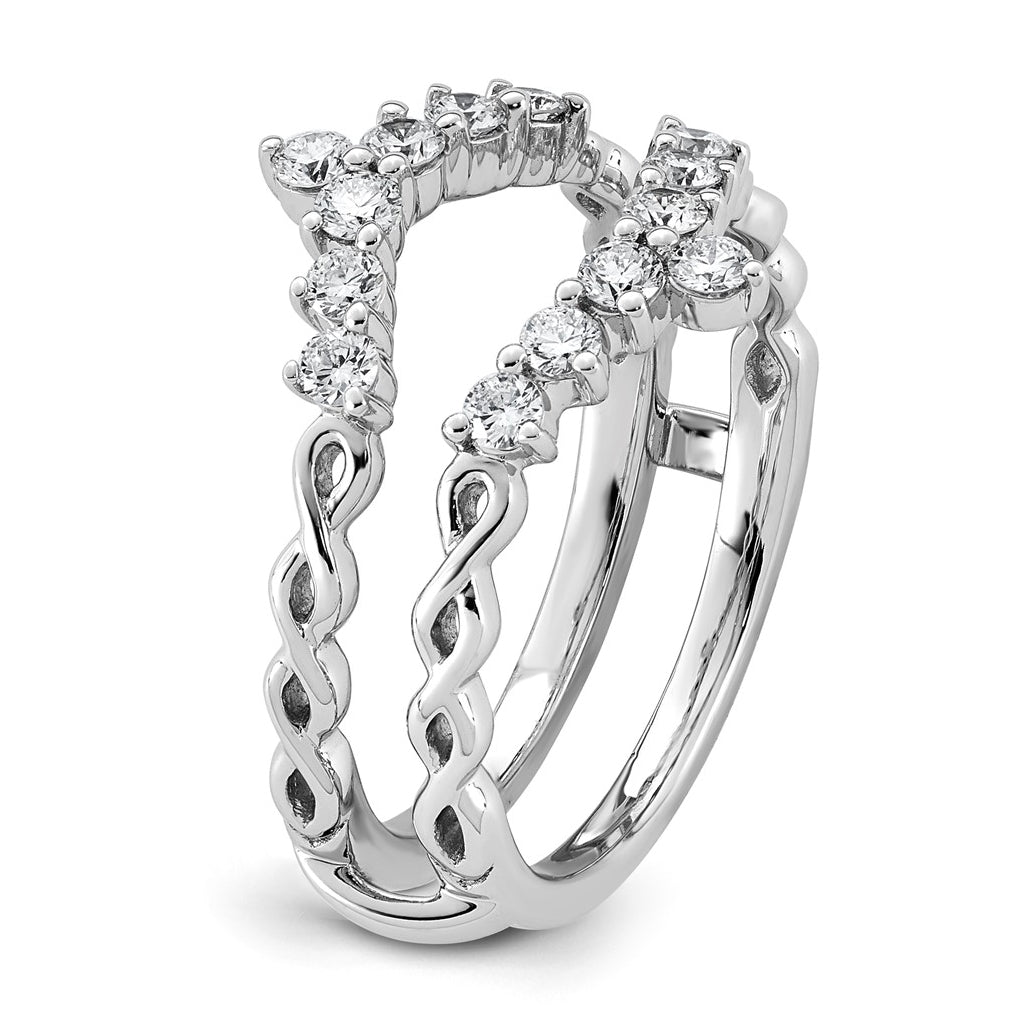 14K White Gold 1/2ct Lab Grown Diamond VS+ F+ Complete Ring Guard