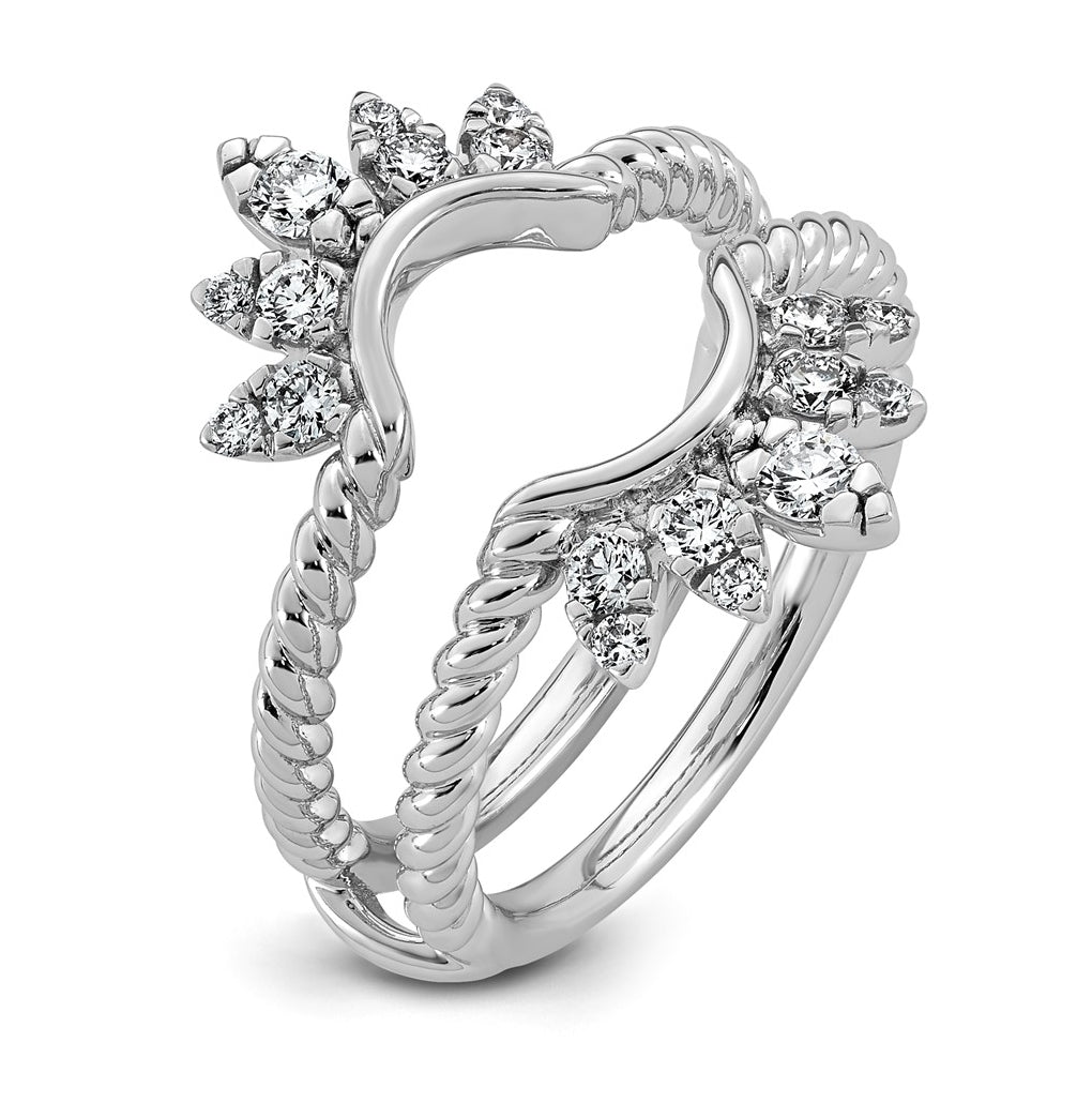 14K White Gold 1/2ct Lab Grown Diamond VS+ F+ Complete Ring Guard