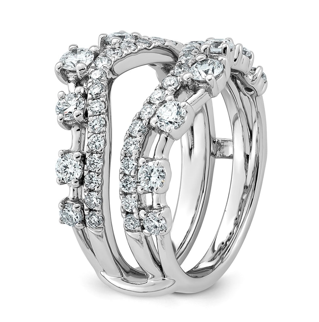 14K White Gold 1 1/4ct Lab Grown Diamond VS+ F+ Complete Ring Guard