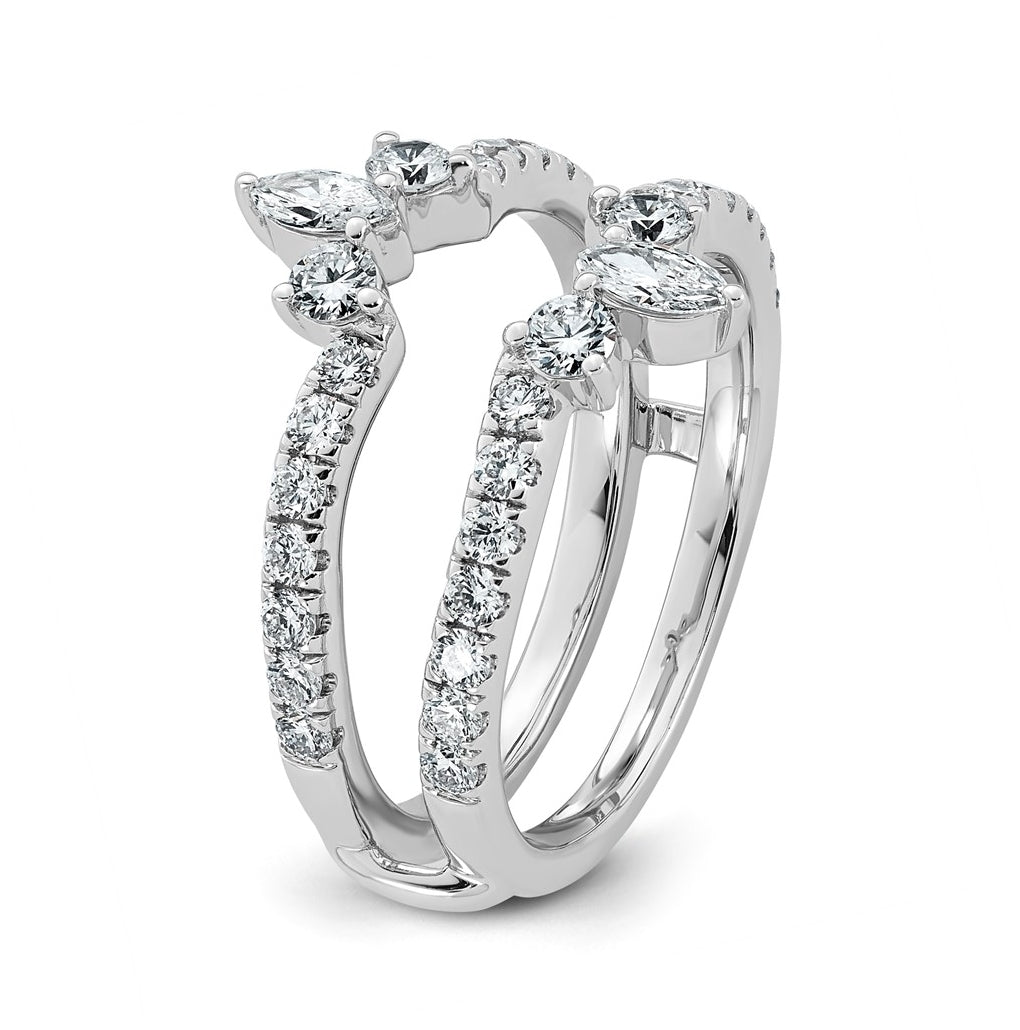 14K White Gold 1ct Lab Grown Diamond VS+ F+ Complete Ring Guard