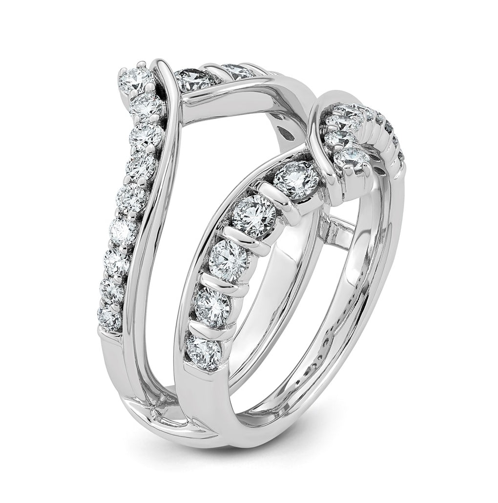 14K White Gold 1ct Lab Grown Diamond VS+ F+ Complete Ring Guard