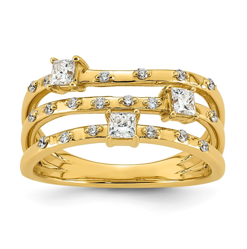 14K Yellow Gold 0.5ct Lab Grown Diamond VS+ F+ Comp Fashion Ring – Elegant Jewelry Gift for Birthday, Anniversary, Engagement, Wedding