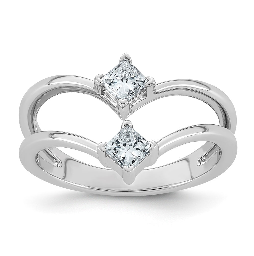 14K White Gold 1/2ct Lab Grown Diamond VS+ F+ Comp Fashion Ring Size 7– Elegant Jewelry Gift for Birthday, Anniversary, Engagement, Wedding