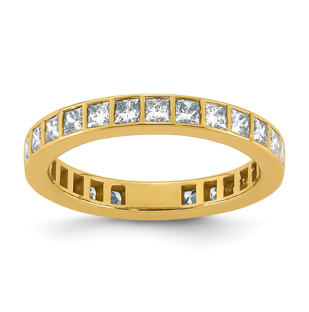 14K Yellow Gold 1 1/3ct Lab Grown Diamond VS+ F+ Comp Eternity Band – Elegant Jewelry Gift for Birthday, Anniversary, Engagement, Wedding