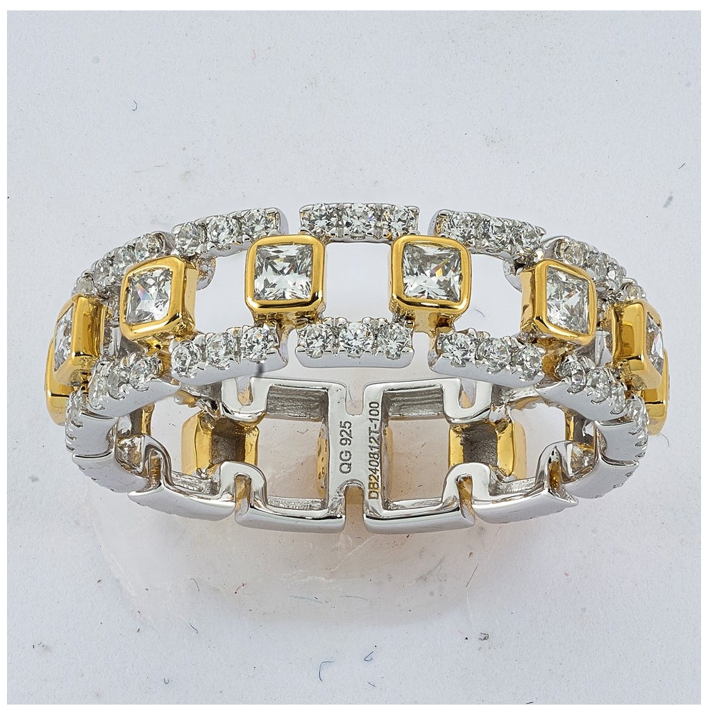 14K Two-Tone Gold 3/4ct Lab Grown Diamond VS+ F+ Comp Eternity Band – Elegant Jewelry Gift for Birthday, Anniversary, Engagement, Wedding
