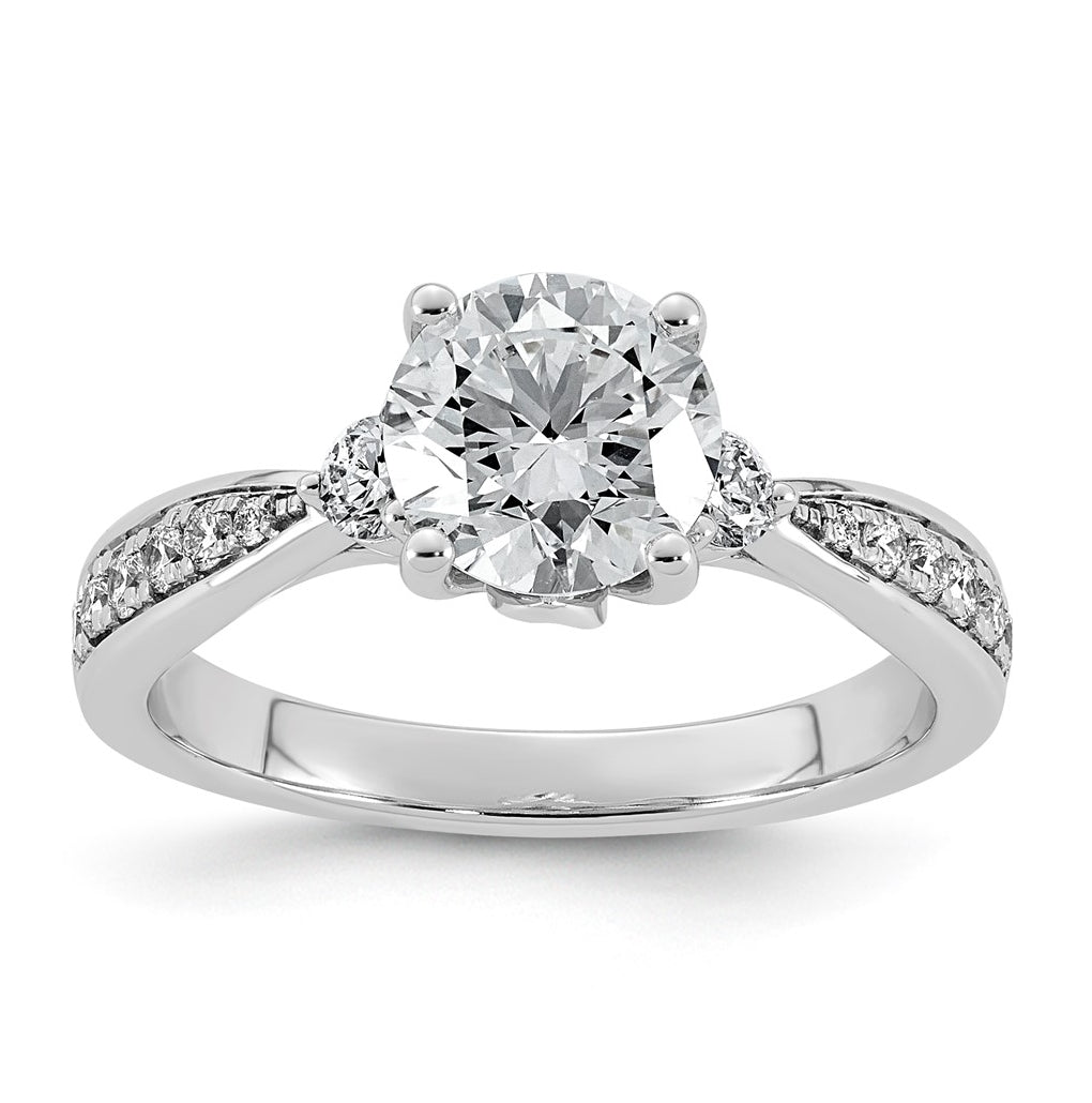 14K White Gold 1 3/4 Cttw Cert Round Center Lab Grown Diamond VS+ F+ Comp Ring Size 7– Elegant Jewelry Gift for Birthday, Anniversary, Engagement, Wedding