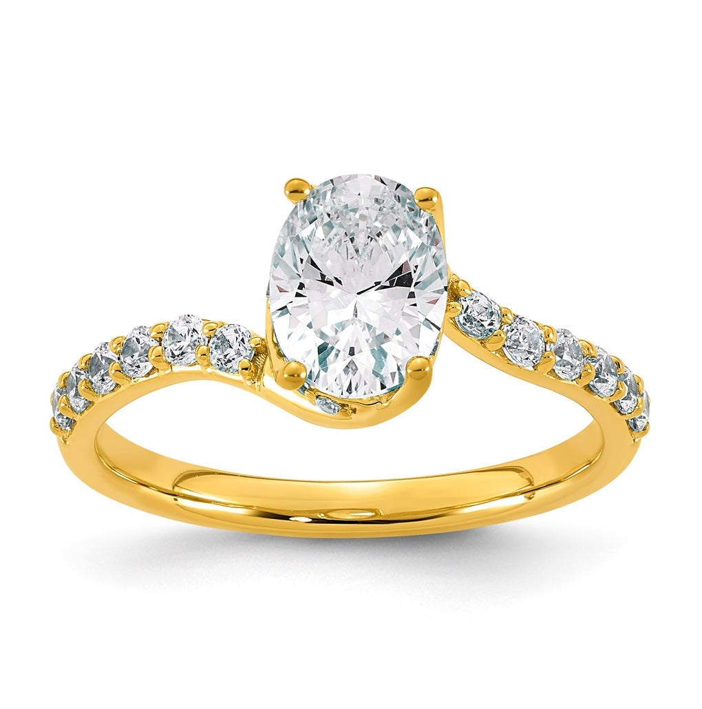 14K Yellow Gold 1 1/3ct Emerald-cut Center Lab Grown Diamond VS+ F+ Complete Twist Ring – Elegant Jewelry Gift for Birthday, Anniversary, Engagement, Wedding