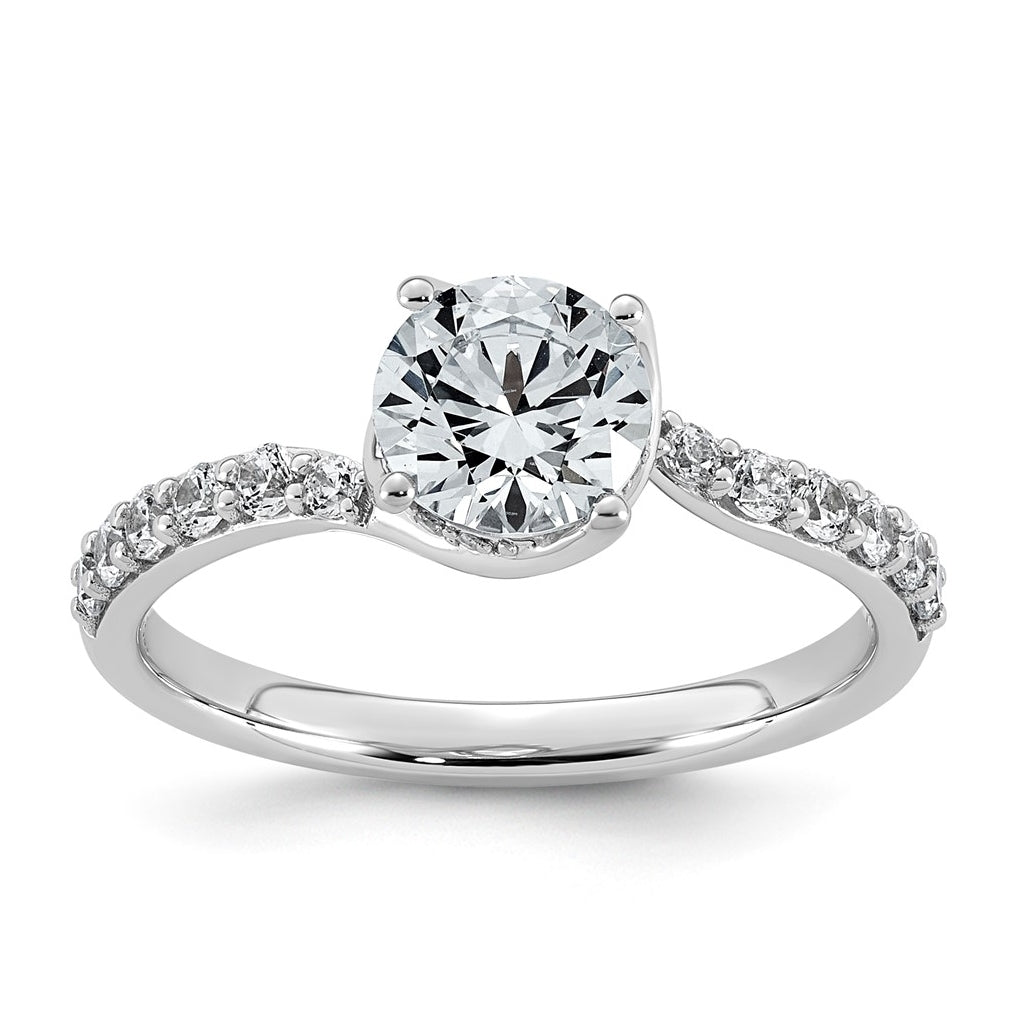 14K White Gold 1 1/3ct Oval Center Lab Grown Diamond VS+ F+ Complete Twist Ring – Elegant Jewelry Gift for Birthday, Anniversary, Engagement, Wedding