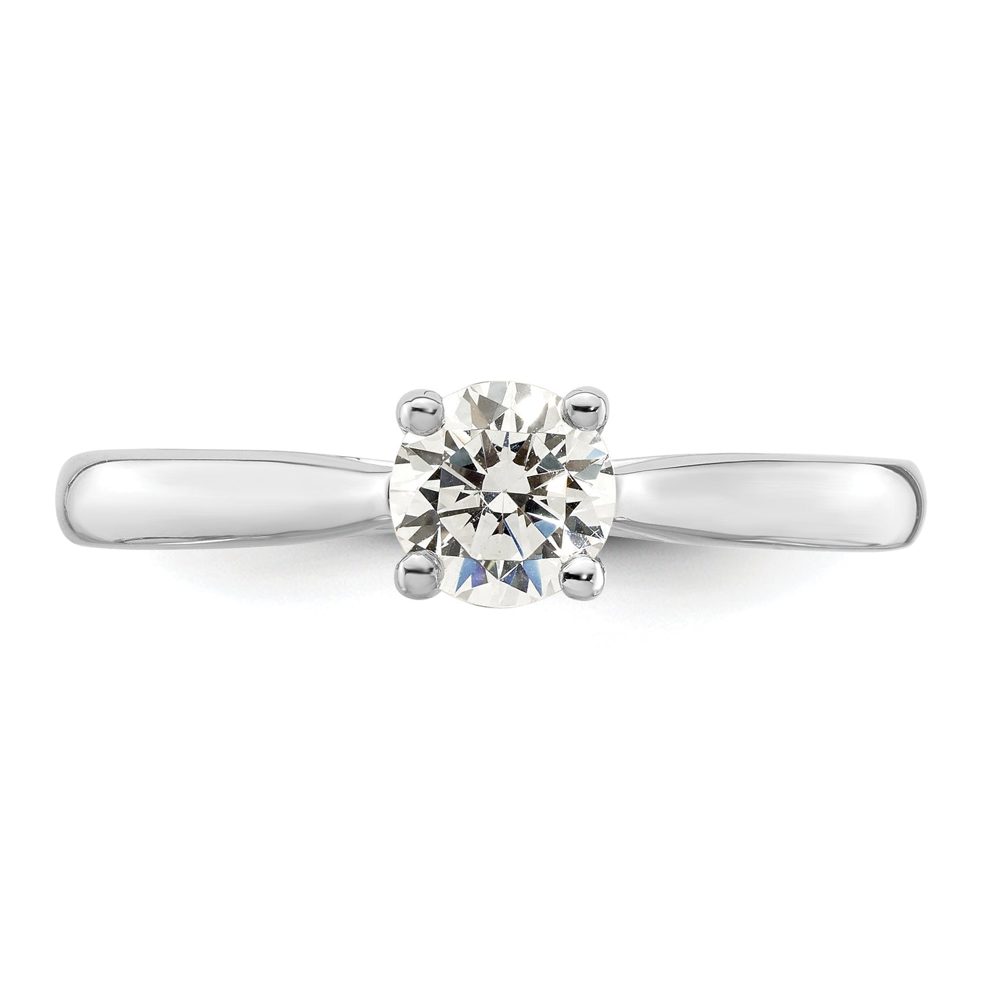 14k White Gold (Holds 1/2 carat (5.20 mm) Round) 4-Prong with .03 carat Diamond Semi-Mount Engagement Ring