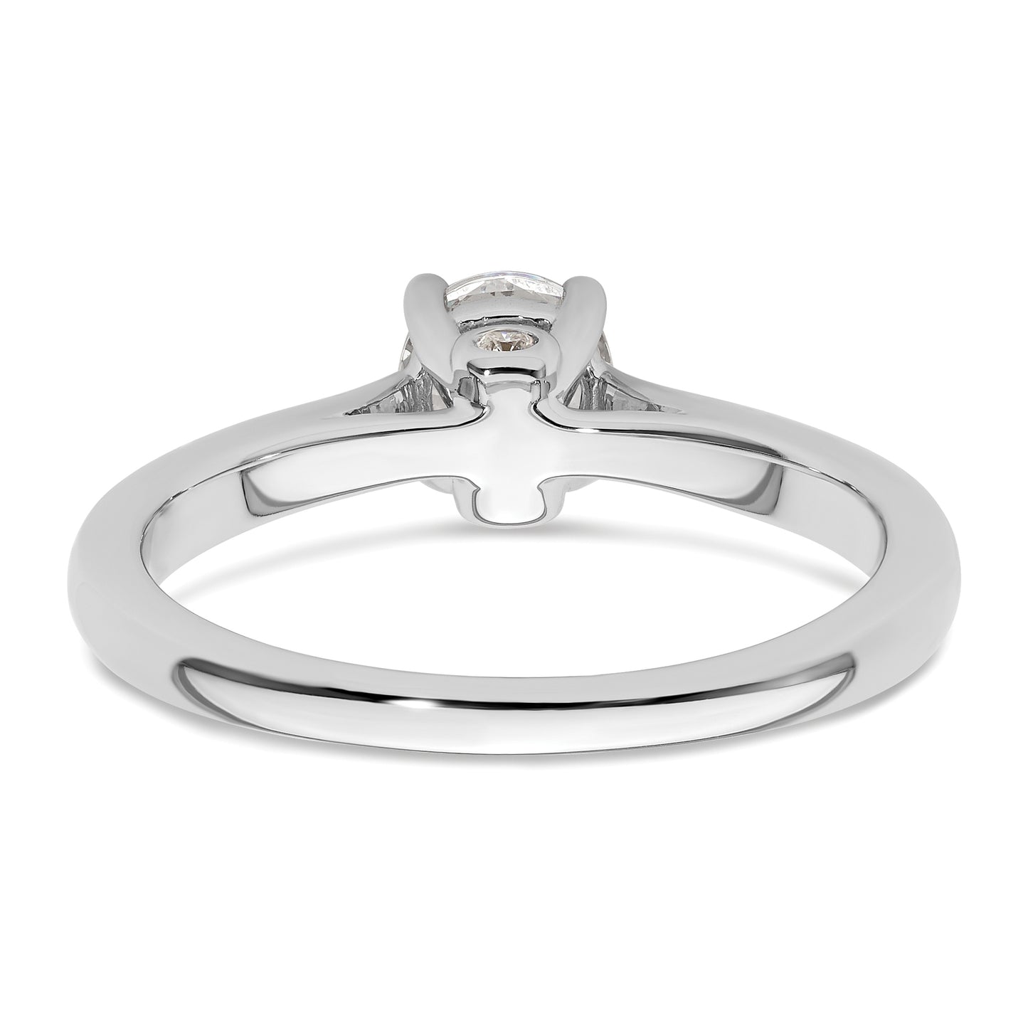 14k White Gold (Holds 1/2 carat (5.20 mm) Round) 4-Prong with .03 carat Diamond Semi-Mount Engagement Ring