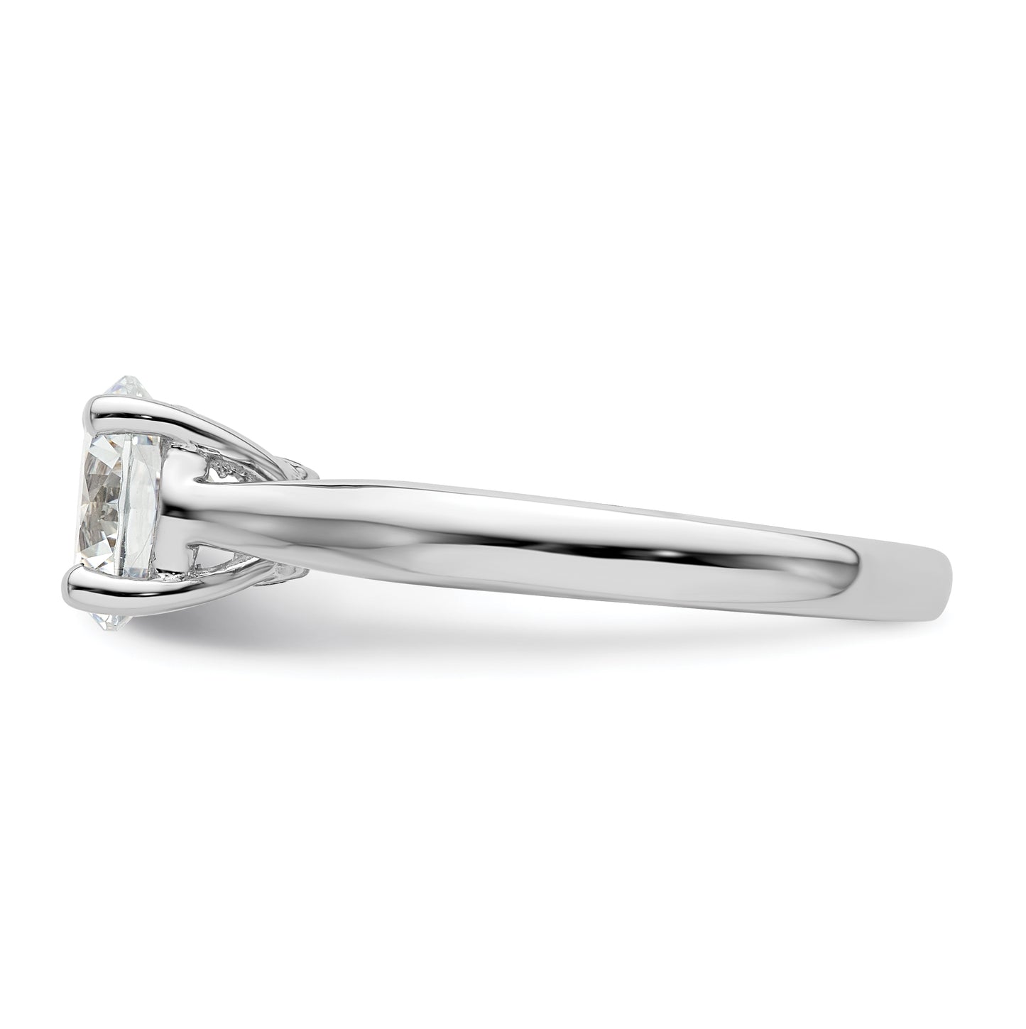 14k White Gold (Holds 1.5 carat (7.50 mm) Round) 4-Prong with 1/20 carat Diamond Semi-Mount Engagement Ring