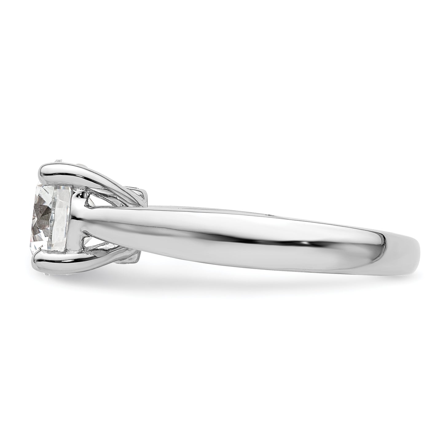14k White Gold (Holds 2 carat (8.20 mm) Round) 4-Prong with 1/20 carat Diamond Semi-Mount Engagement Ring