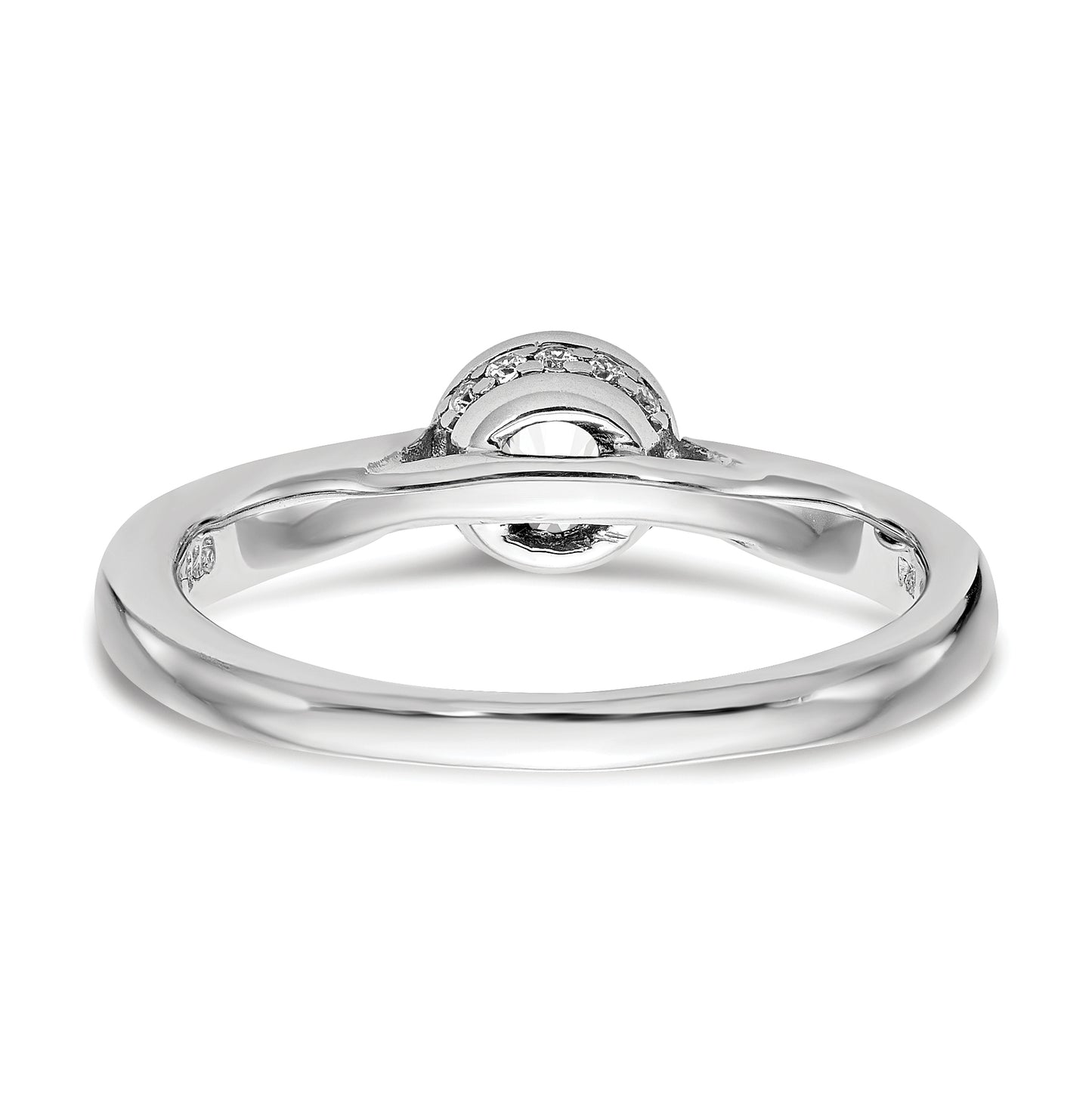 14K White Gold Round Bezel Set Solitaire Diamond Semi-mount Engagement Ring