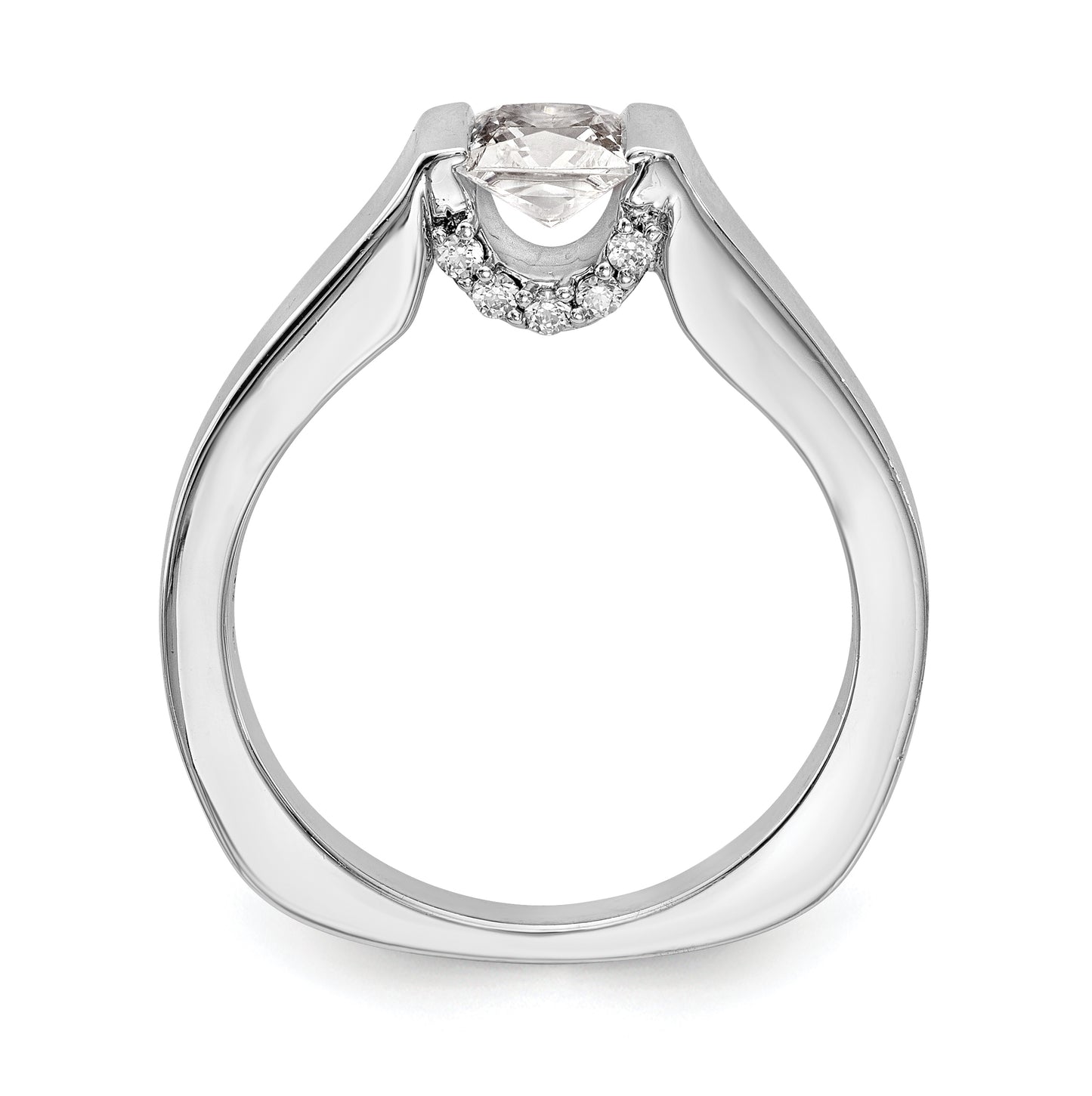 14k White Gold Square Solitaire Semi-mount Engagement Ring