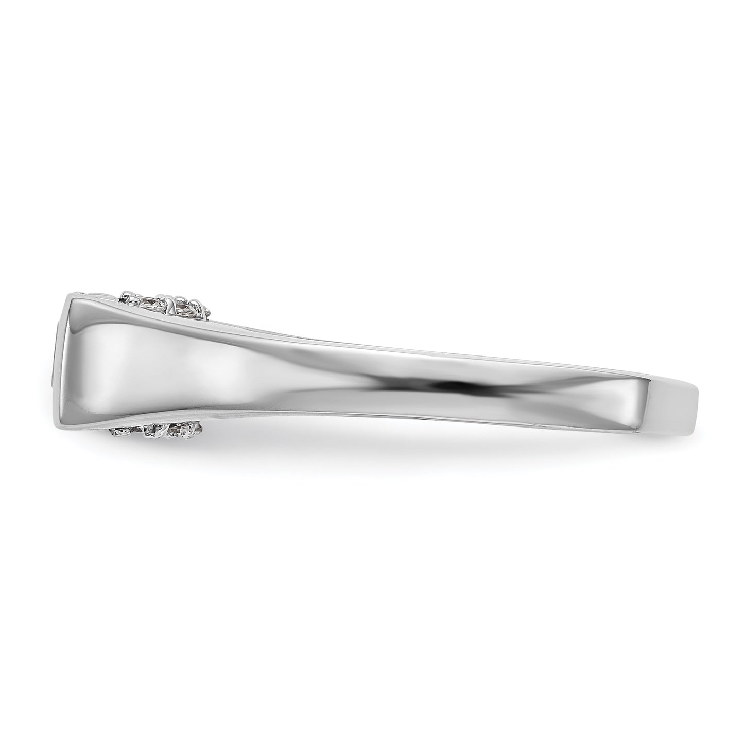 14k White Gold Square Solitaire Semi-mount Engagement Ring