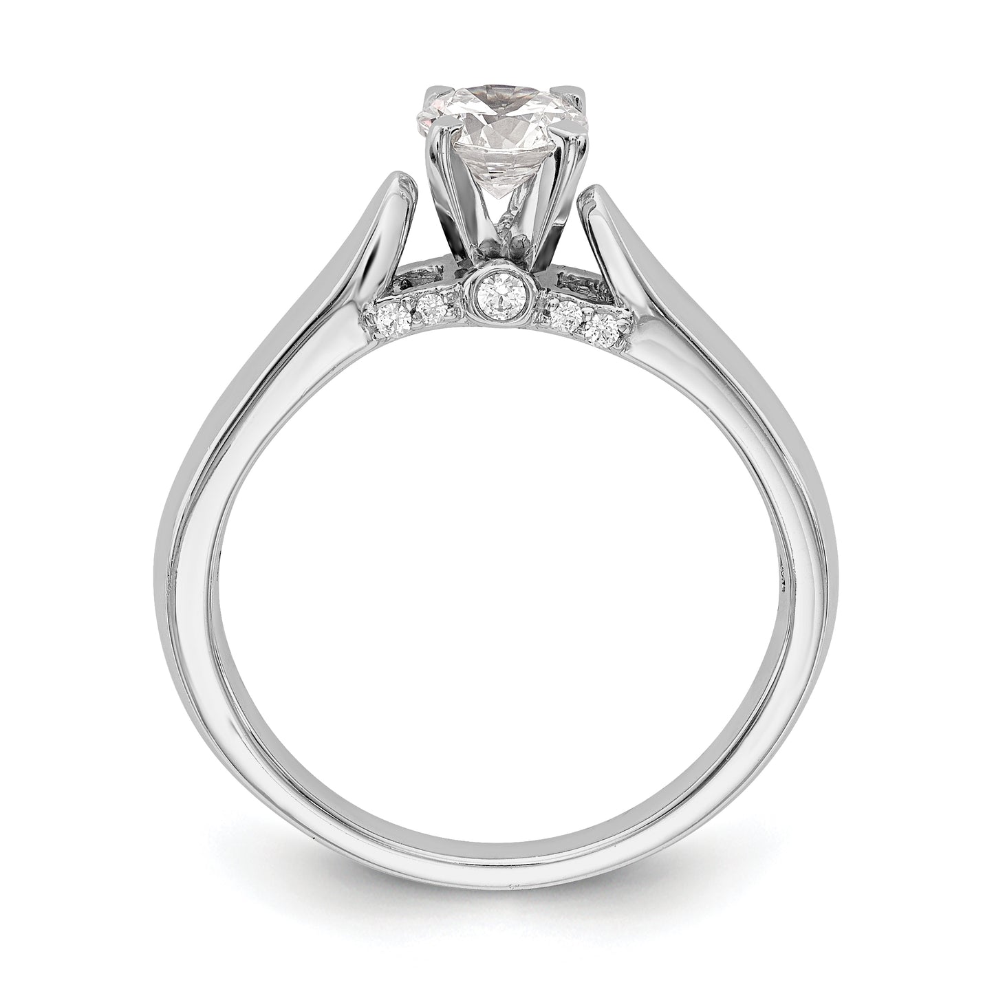14K White Gold Peg Set .07 carat Diamond Semi-Mount Engagement Ring