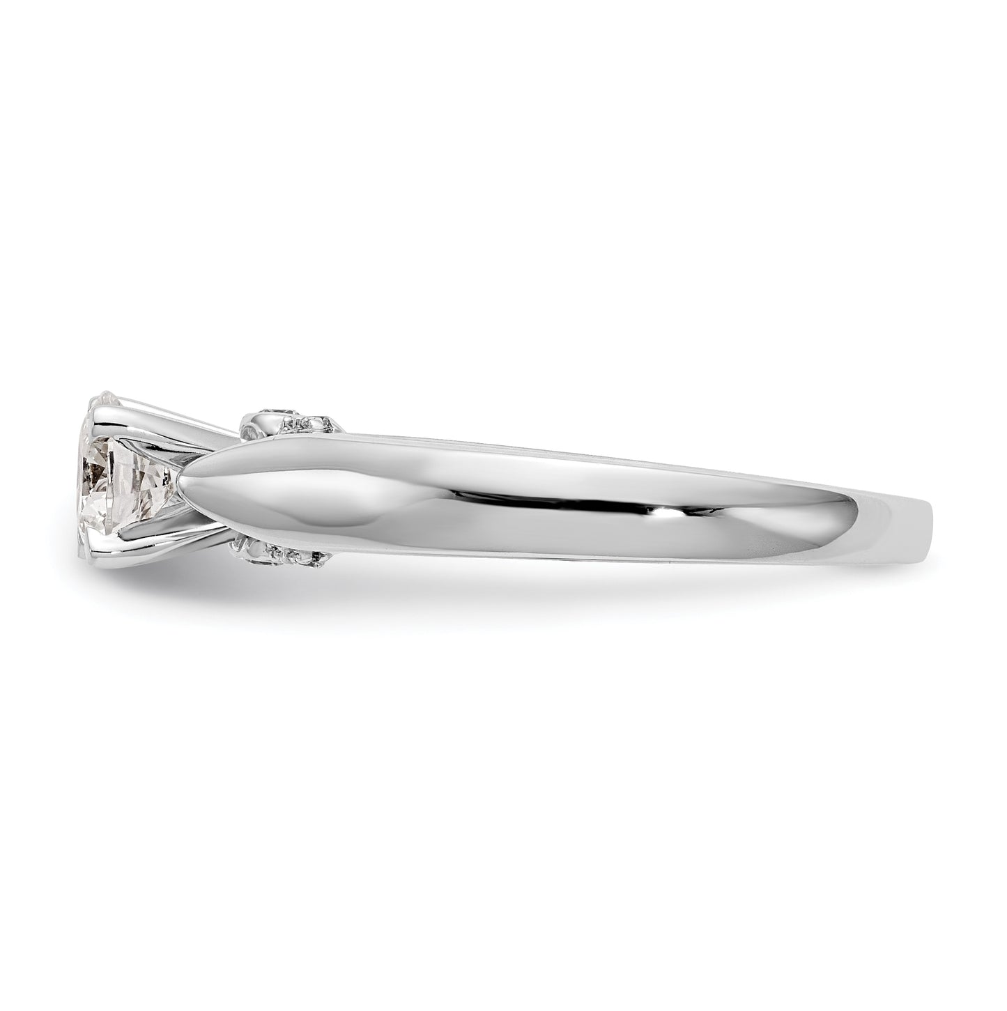 14K White Gold Peg Set .07 carat Diamond Semi-Mount Engagement Ring