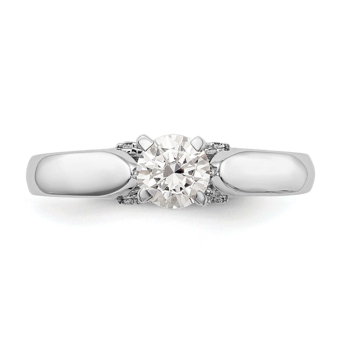 14K White Gold Peg Set .07 carat Diamond Semi-Mount Engagement Ring