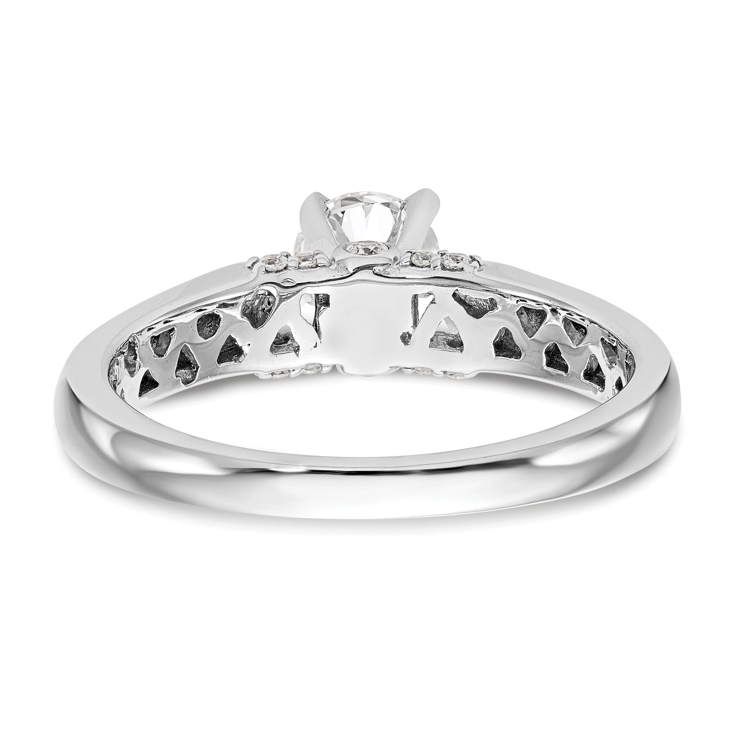 14K White Gold Peg Set .07 carat Diamond Semi-Mount Engagement Ring