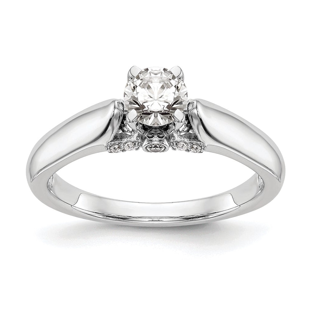 14K White Gold Peg Set .07 carat Diamond Semi-Mount Engagement Ring