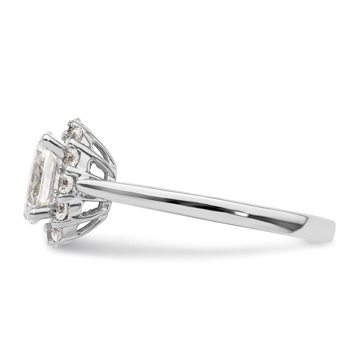 14k White Gold Halo (Holds 3/4 carat (7.5x5.0mm) Oval Center) 3/8 carat Diamond Semi-mount Engagement Ring