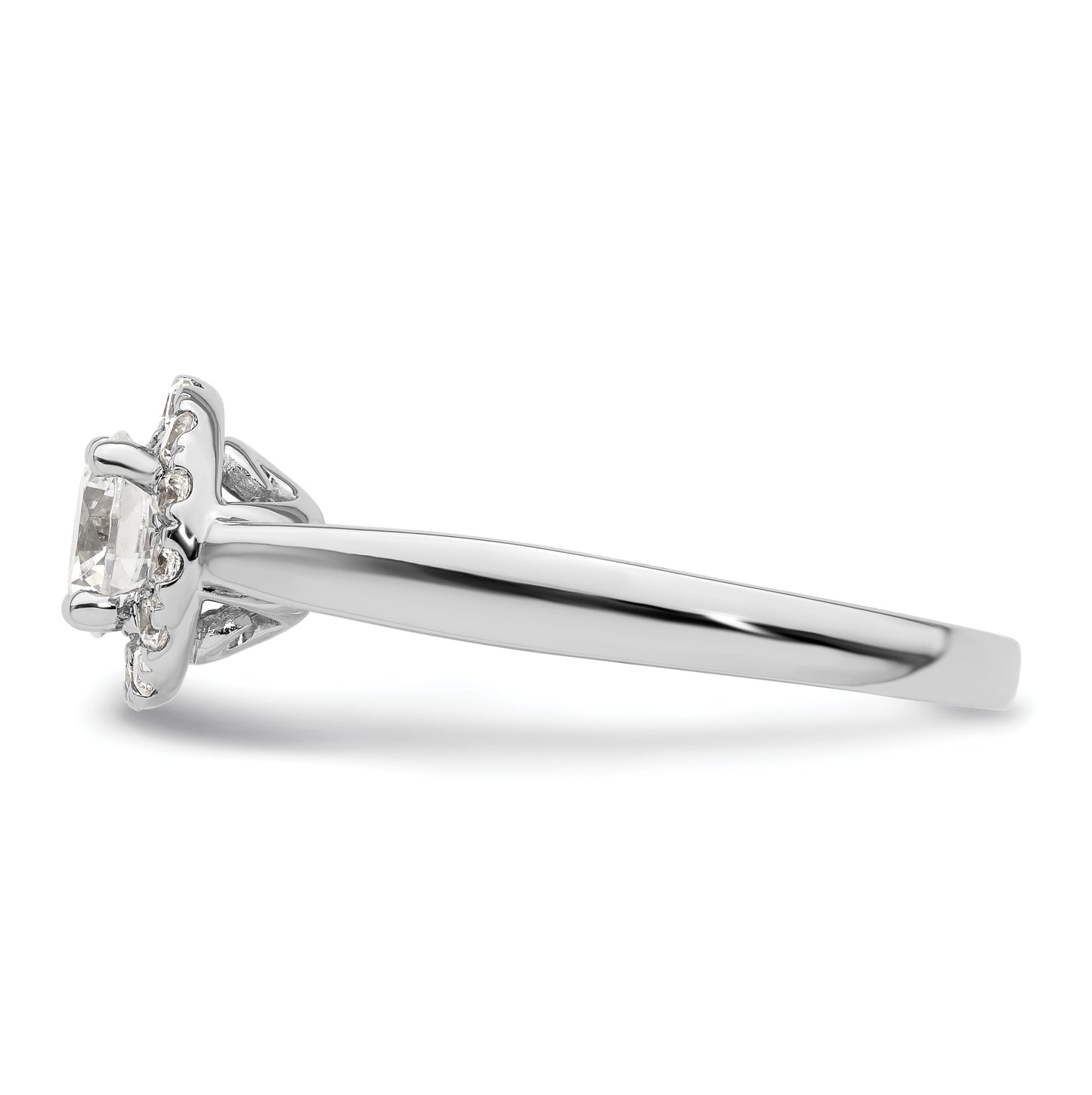 14k White Gold Halo (Holds 3/4 carat (5.8 mm) Round Center) 1/4 carat Diamond Semi-mount Engagement Ring