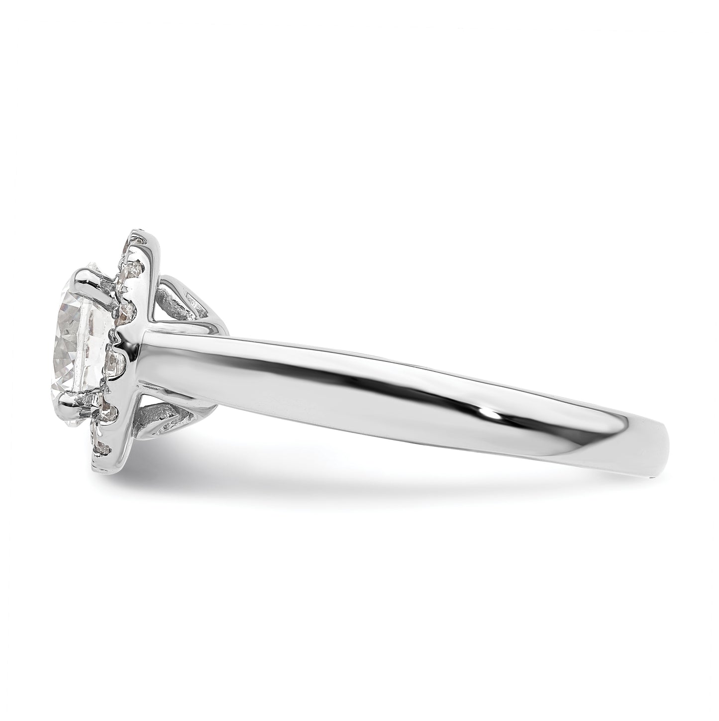 14k White Gold Halo (Holds 1.5 carat (7.5mm) Round Center) 3/8 carat Diamond Semi-mount Engagement Ring