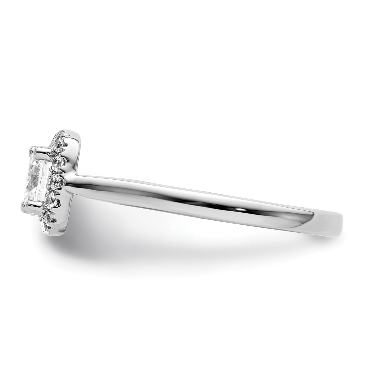 14k White Gold Halo (Holds 3/4 carat (5.8 mm) Round Center) 1/5 carat Diamond Semi-mount Engagement Ring