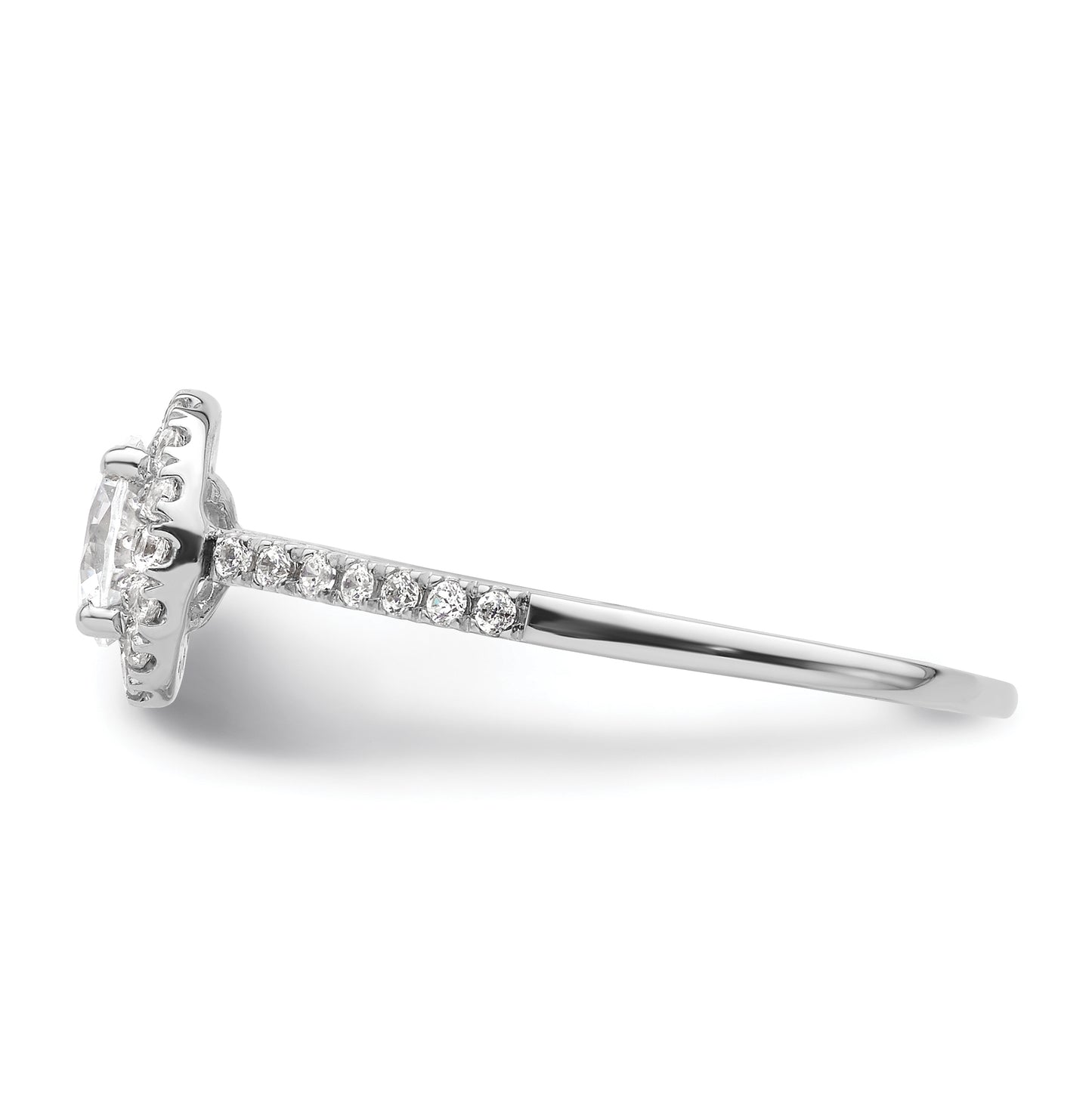 14k White Gold Halo (Holds 3/4 carat (5.8mm) Round Center) 1/4 carat Diamond Semi-mount Engagement Ring