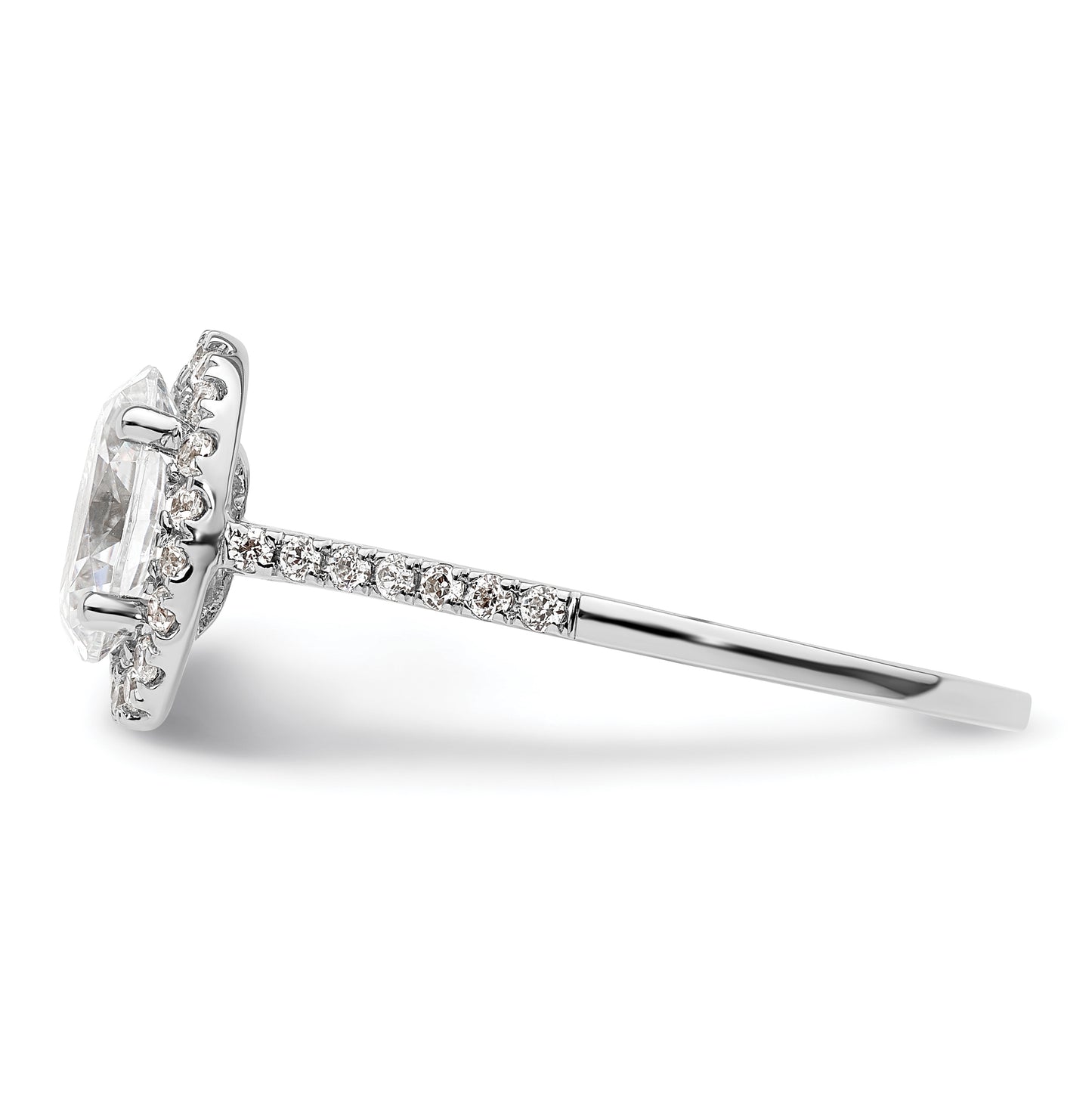 14k White Gold Halo (Holds 1.5 carat (8x6mm) Oval Center) 1/3 carat Diamond Semi-mount Engagement Ring