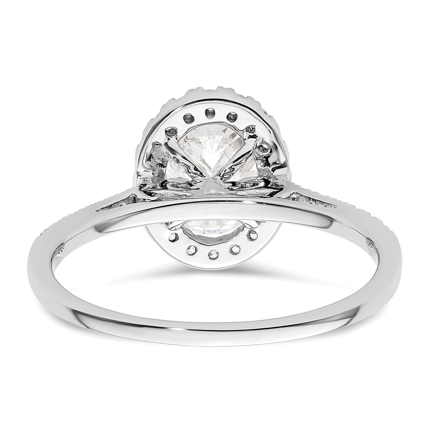 14k White Gold Halo (Holds 1.5 carat (8x6mm) Oval Center) 1/3 carat Diamond Semi-mount Engagement Ring