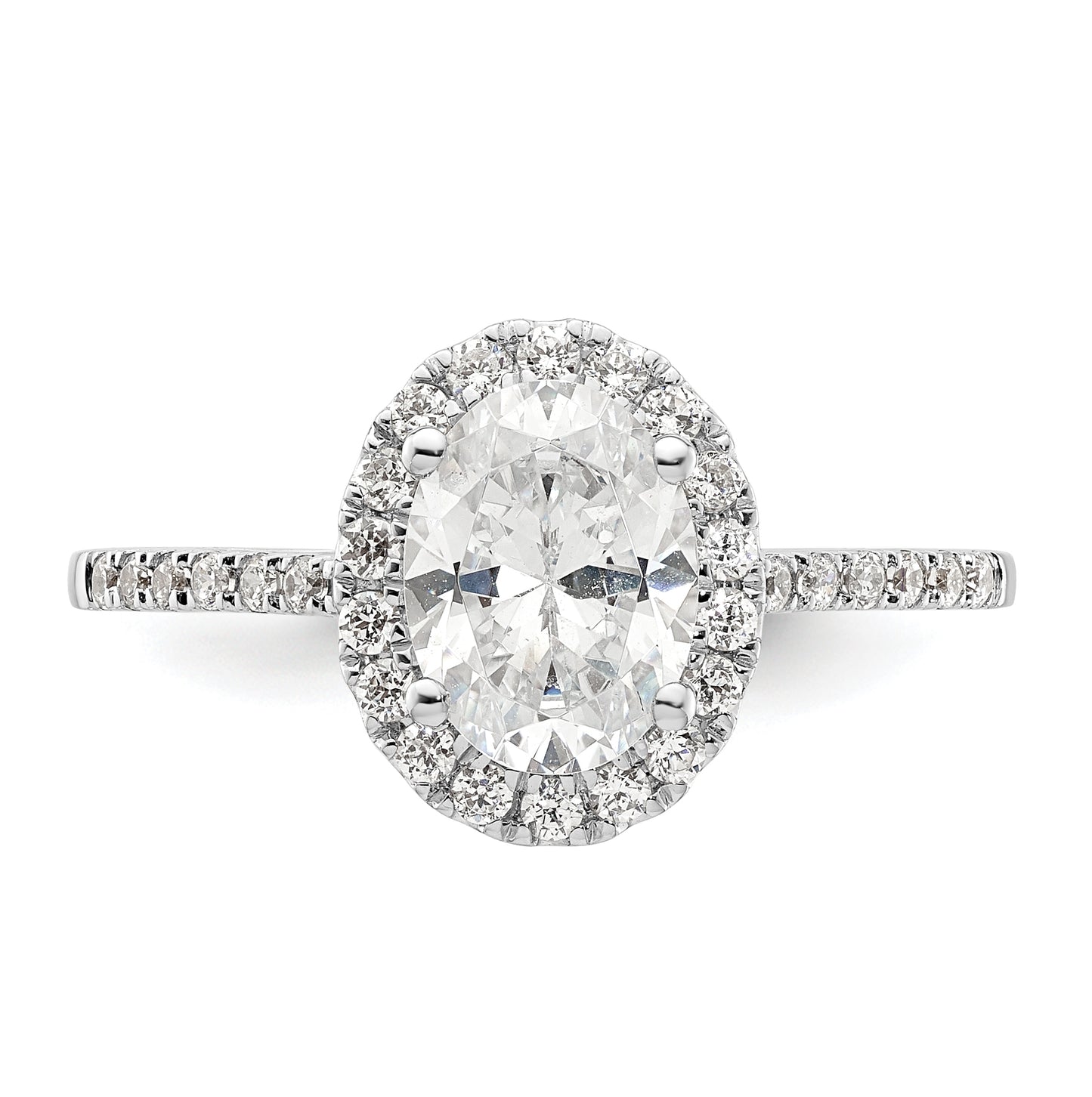 14k Two-tone Halo (Holds 1.5 carat (8x6mm) Oval Center) 1/3 carat Diamond Semi-mount Engagement Ring