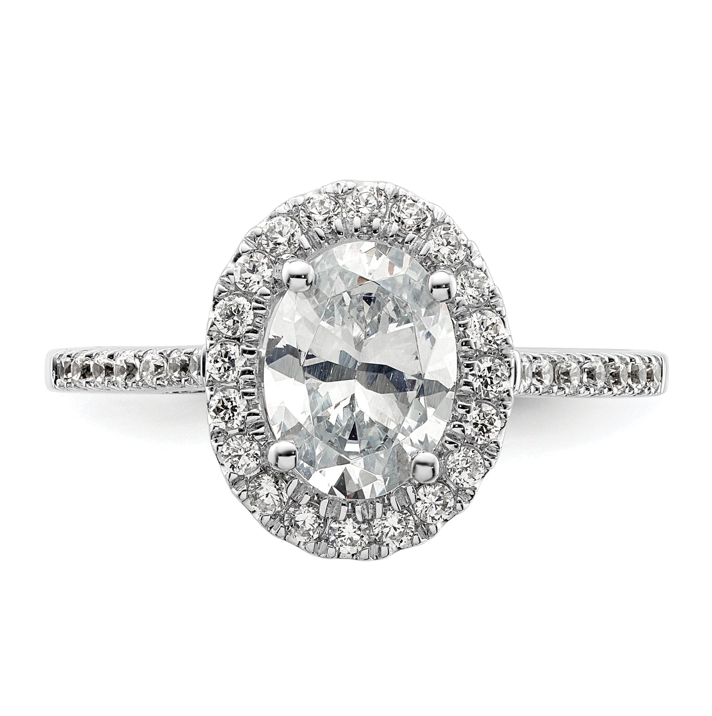 14k Two-tone Halo (Holds 2 carat (8.5x6.5mm) Oval Center) 1/3 carat Diamond Semi-mount Engagement Ring