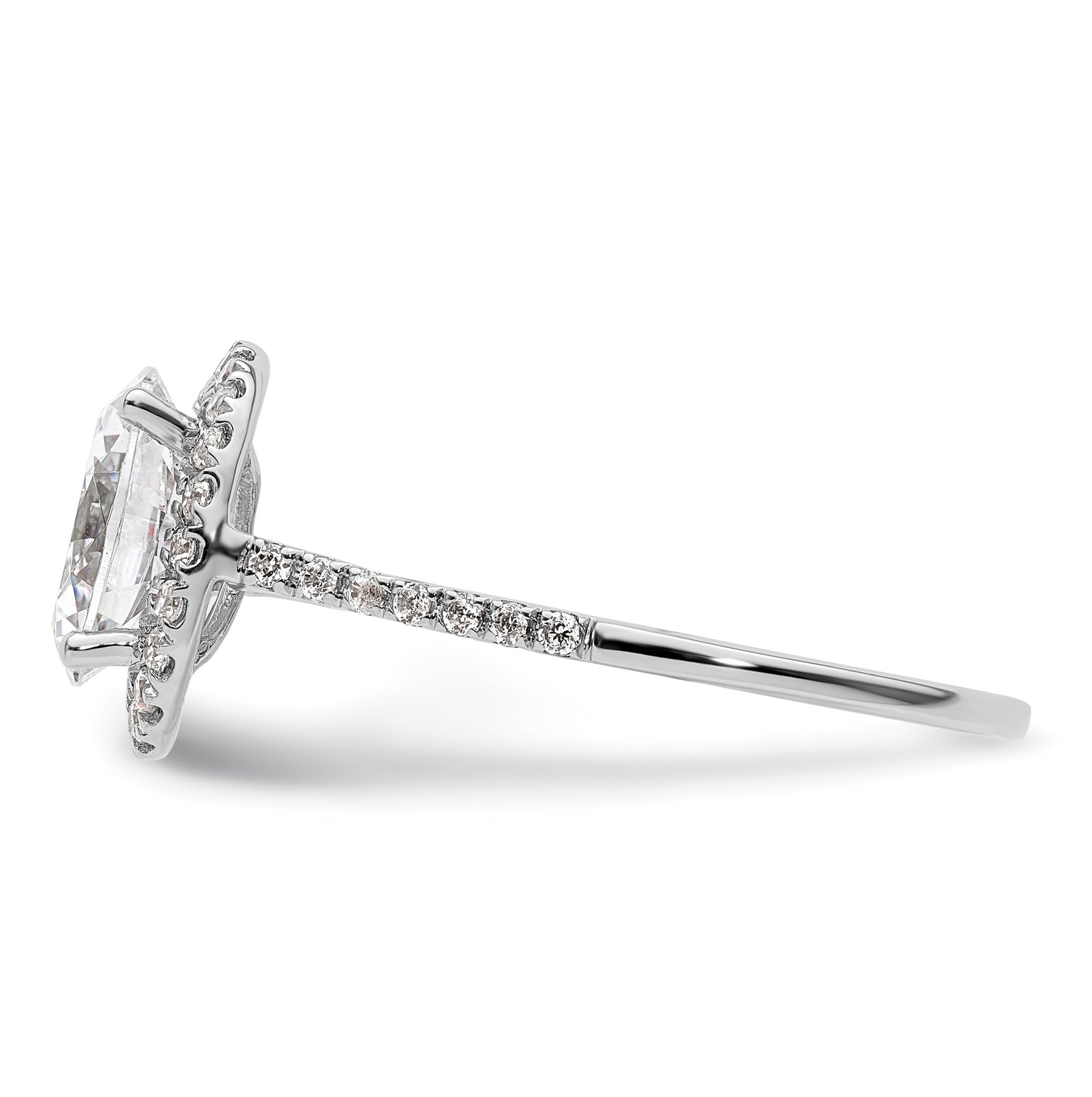 14k Two-tone Halo (Holds 2.5 carat (9x7mm) Oval Center) 1/3 carat Diamond Semi-mount Engagement Ring
