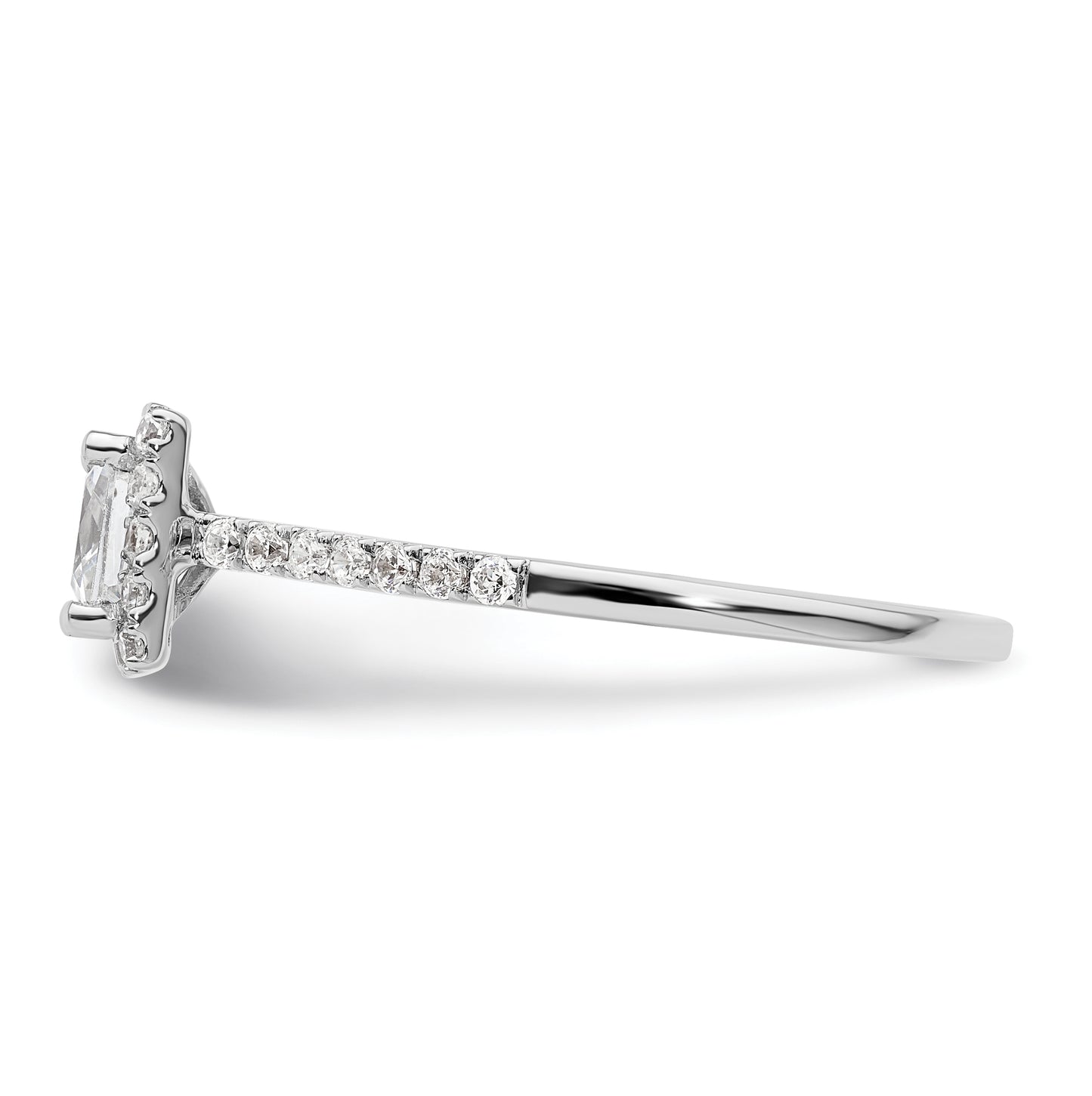 14k Two-tone Halo (Holds 1/2 carat (4.5mm) Princess Center) 1/3 carat Diamond Semi-mount Engagement Ring