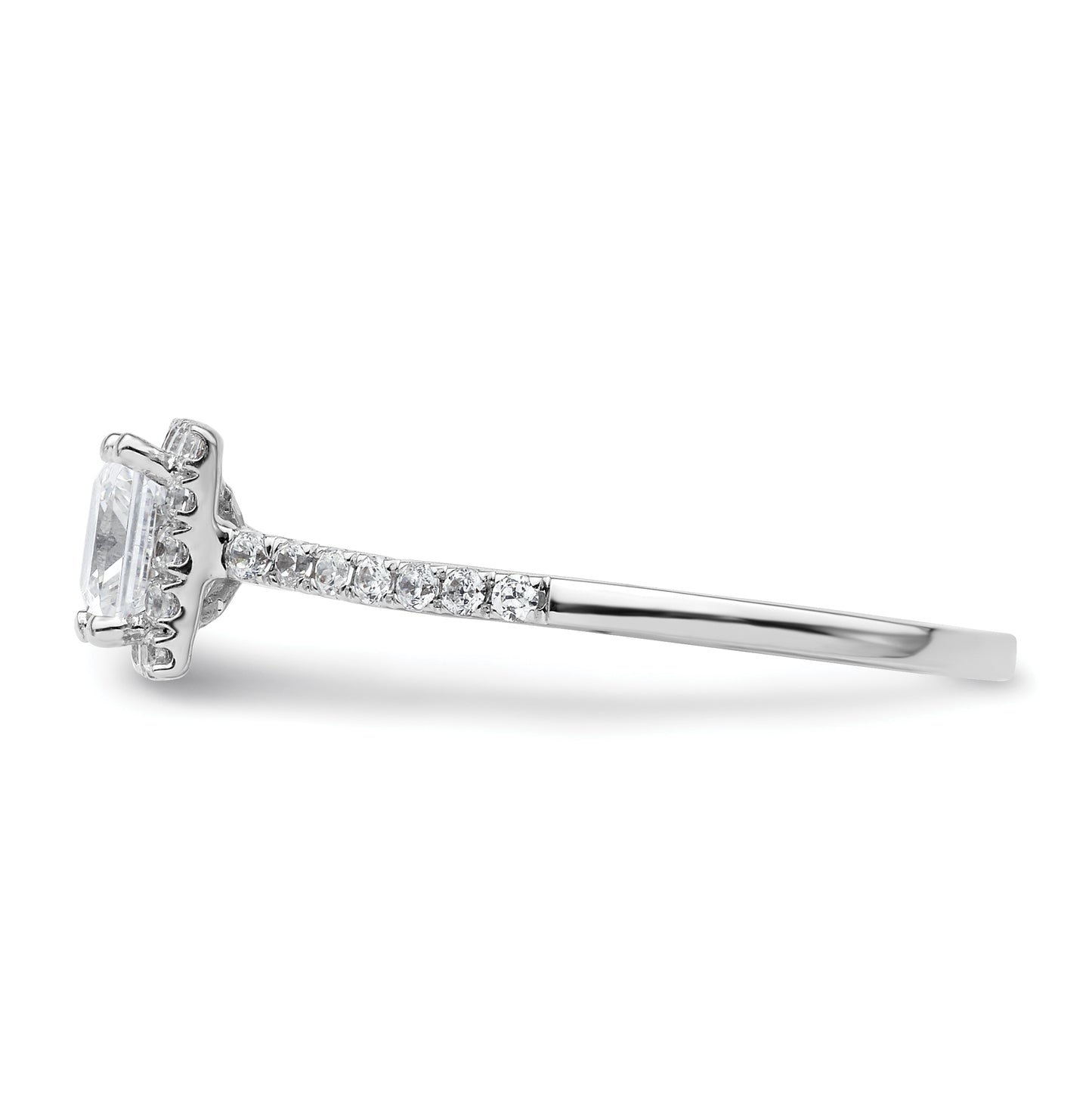 14k Two-tone Halo (Holds 3/4 carat (5.00mm) Princess Center) 1/3 carat Diamond Semi-mount Engagement Ring