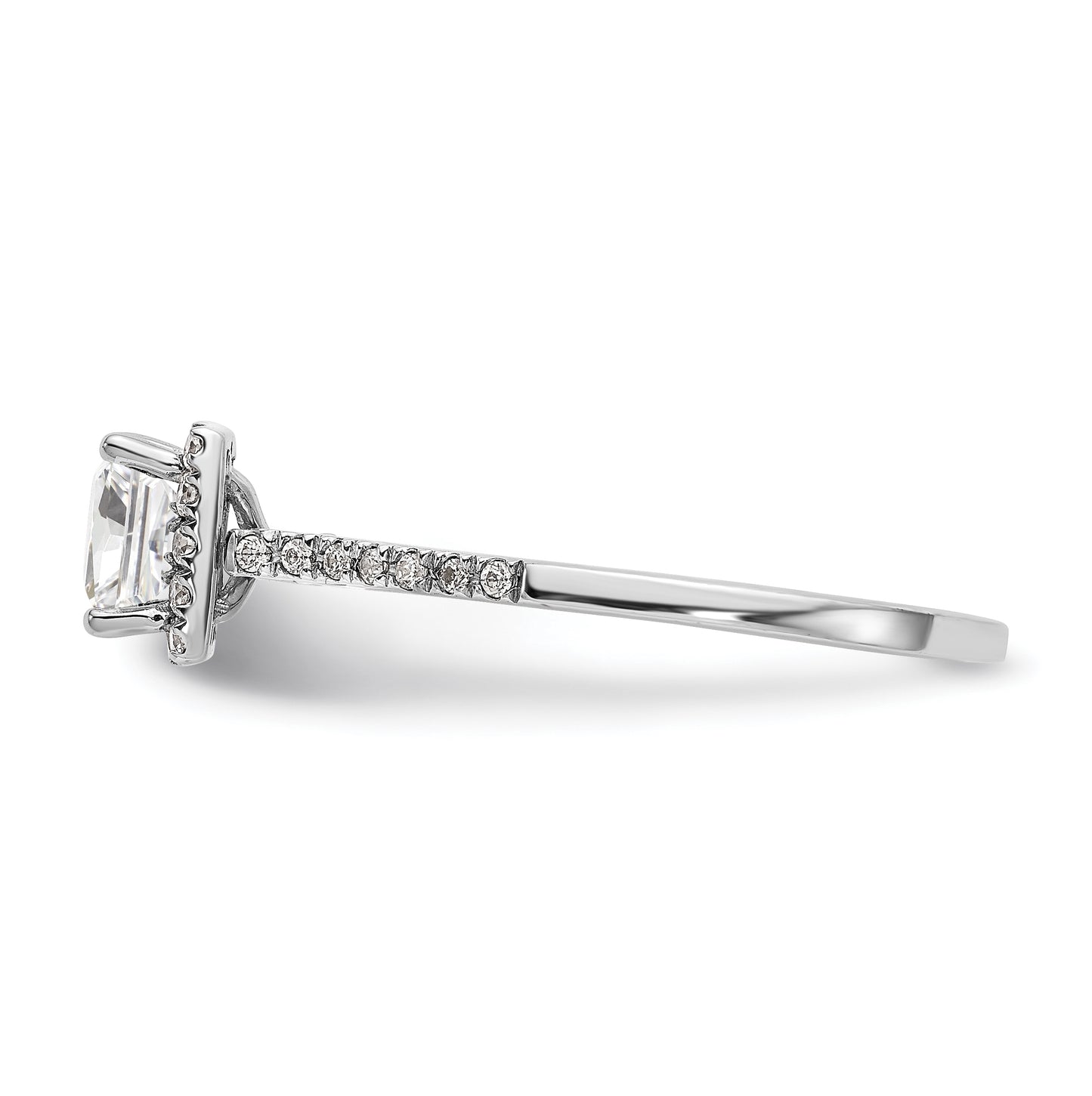 14k Two-tone Halo (Holds 1 carat (5.7mm) Princess Center) 1/3 carat Diamond Semi-mount Engagement Ring