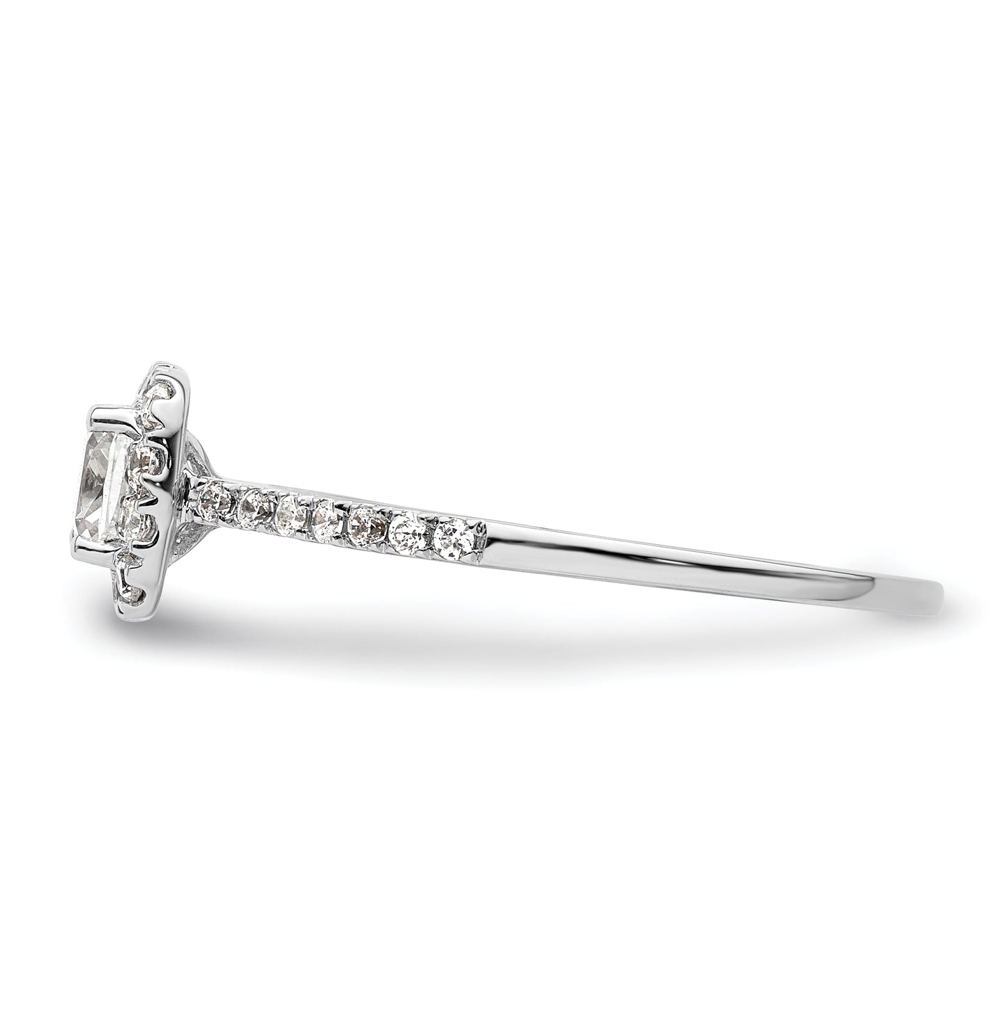14k Two-tone Halo (Holds 1/2 carat (4.5mm) Cushion Center) 1/4 carat Diamond Semi-mount Engagement Ring