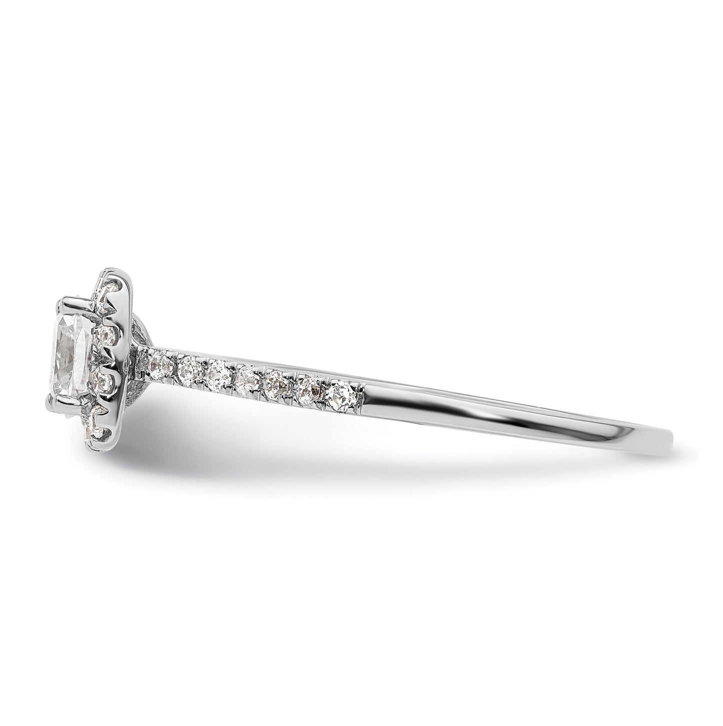 14k Two-tone Halo (Holds 3/4 carat (4.8mm) Cushion Center) 1/4 carat Diamond Semi-mount Engagement Ring